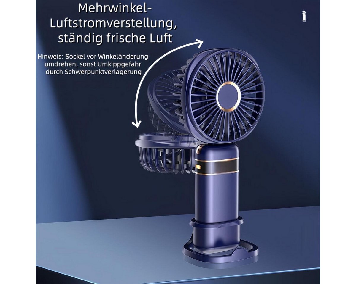 FELIXLEO Handventilator 3 in 1 Handventilator Mini Ventilator 2400mAh Faltbarer USB Rosa Bild 5