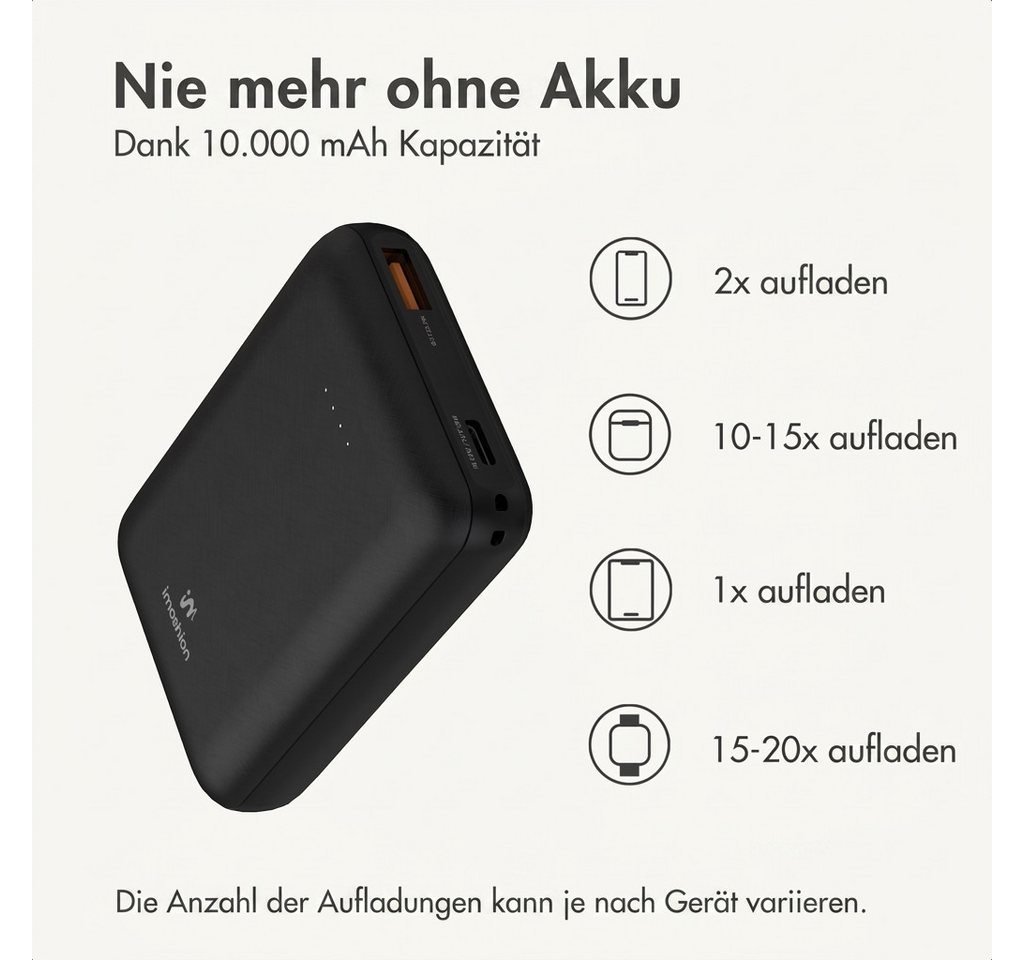 imoshion imoshion Kompakte Powerbank 10.000 mAh - Kleine Powerbank - 22,5W Schn Powerbank (1 St) Bild 2