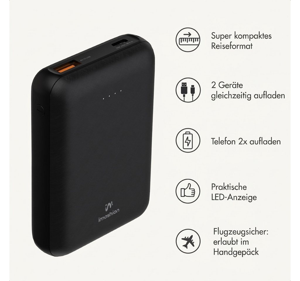 imoshion imoshion Kompakte Powerbank 10.000 mAh - Kleine Powerbank - 22,5W Schn Powerbank (1 St) Bild 5