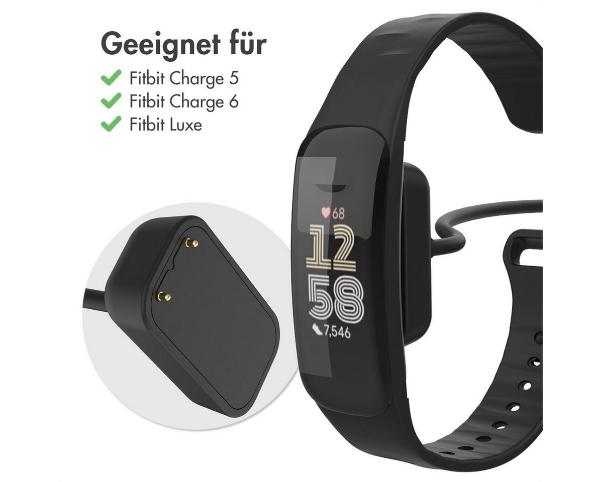 imoshion imoshion USB-A-Ladekabel für Fitbit Charge 6 / Charge 5 / Luxe - 1 Met Smartwatch-Ladekabel