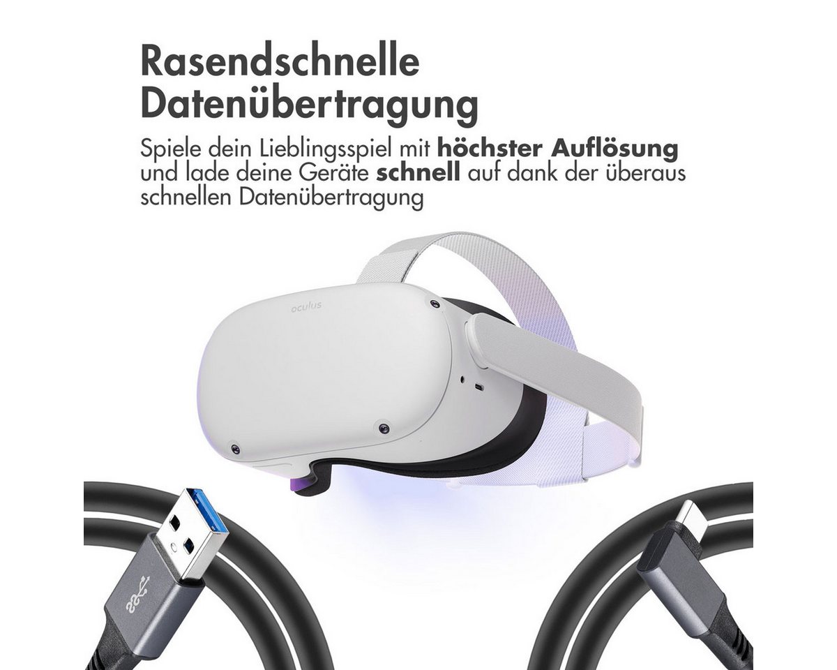 imoshion imoshion Oculus Quest 1 & 2 en Meta Quest 3 Link Kabel - 5 Meter - Sch USB-Kabel