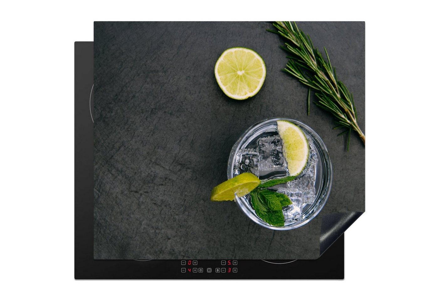 MuchoWow Herd-Abdeckplatte Cocktail - Glas - Zitrone, Vinyl, (1 tlg), Abdeckplatte für Ceranfeld, Herd Inductionsmatte, 57.6x51.6 cm Bild 5