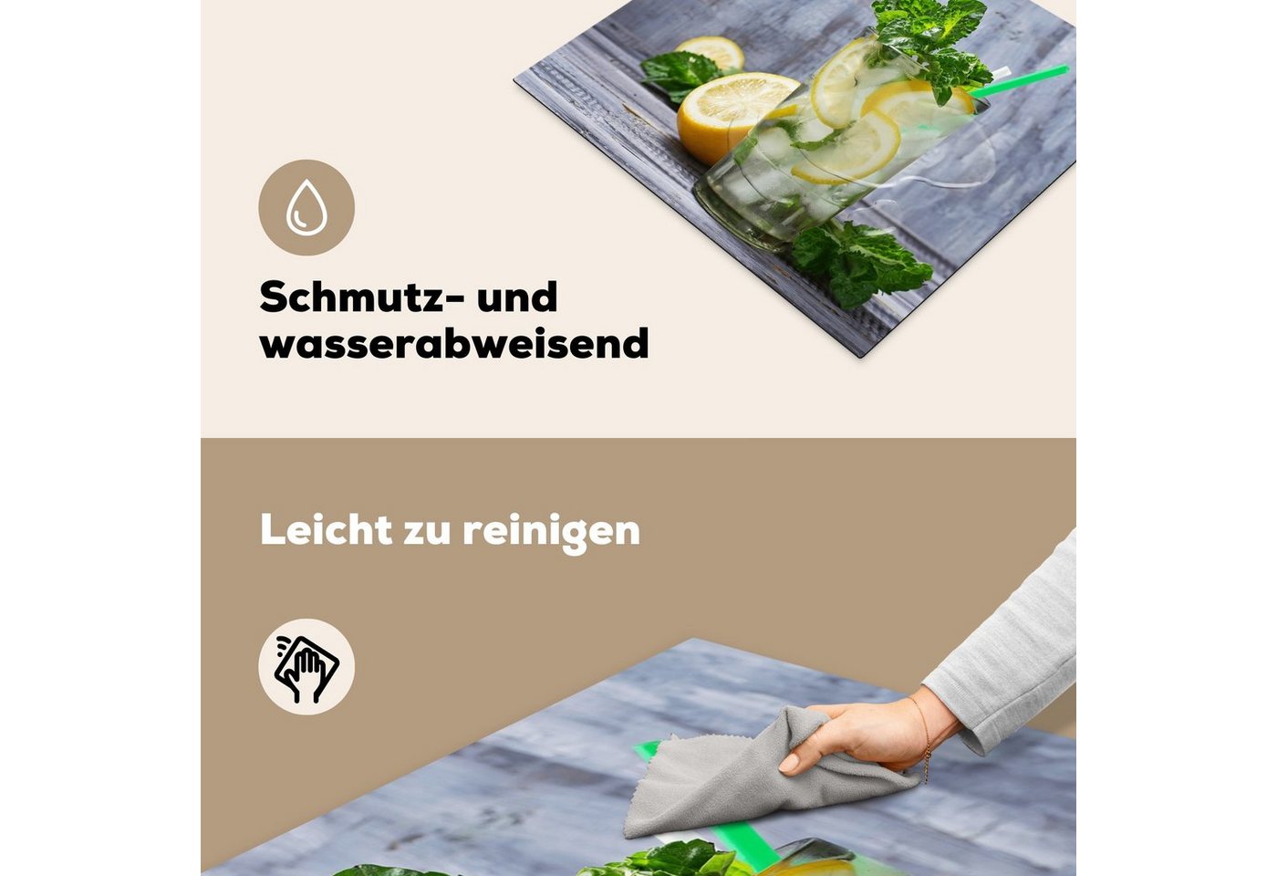 MuchoWow Herd-Abdeckplatte Cocktail - Früchte - Kräuter, Vinyl, (1 tlg), Abdeckplatte für Ceranfeld, Herd Inductionsmatte, 57.6x51.6 cm Bild 5