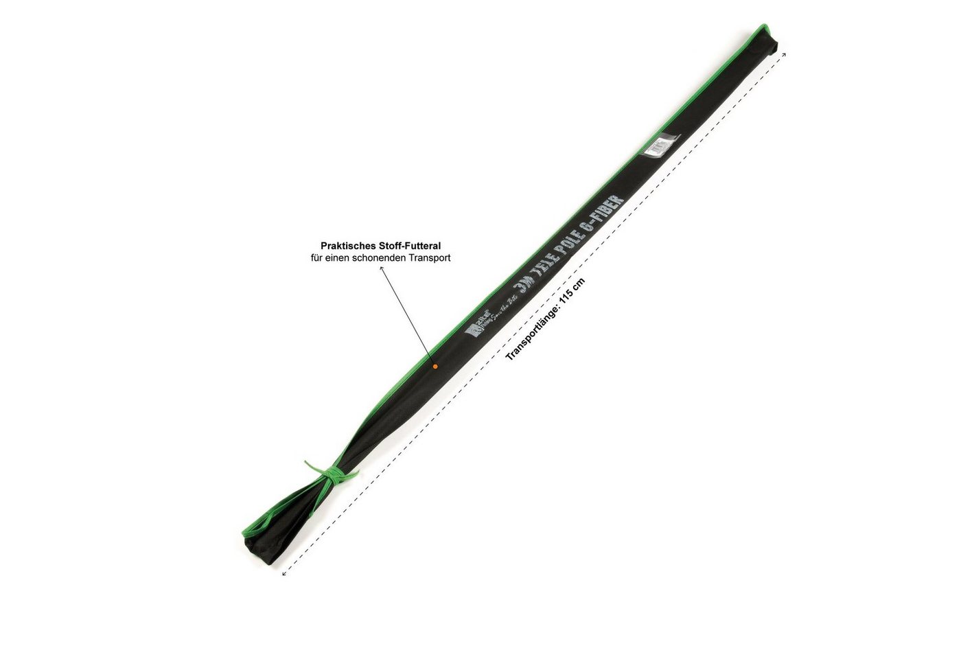 Zite Stipprute 3m Glasfaser Teleskop-Stipprute mit Spitzenring & Stofffutteral