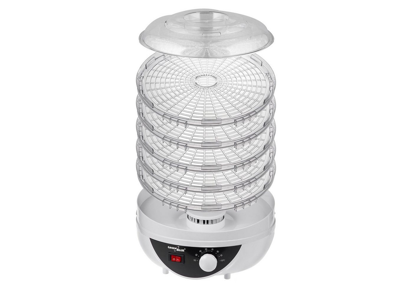GreenBlue Dörrautomat GB195 Pilz-, Gemüse- und Obsttrockner mit 5 Sieben 250,00 W, mit Temperaturregelung 35–70°C, leiser Lebensmittel-Dörrautomat Bild 2