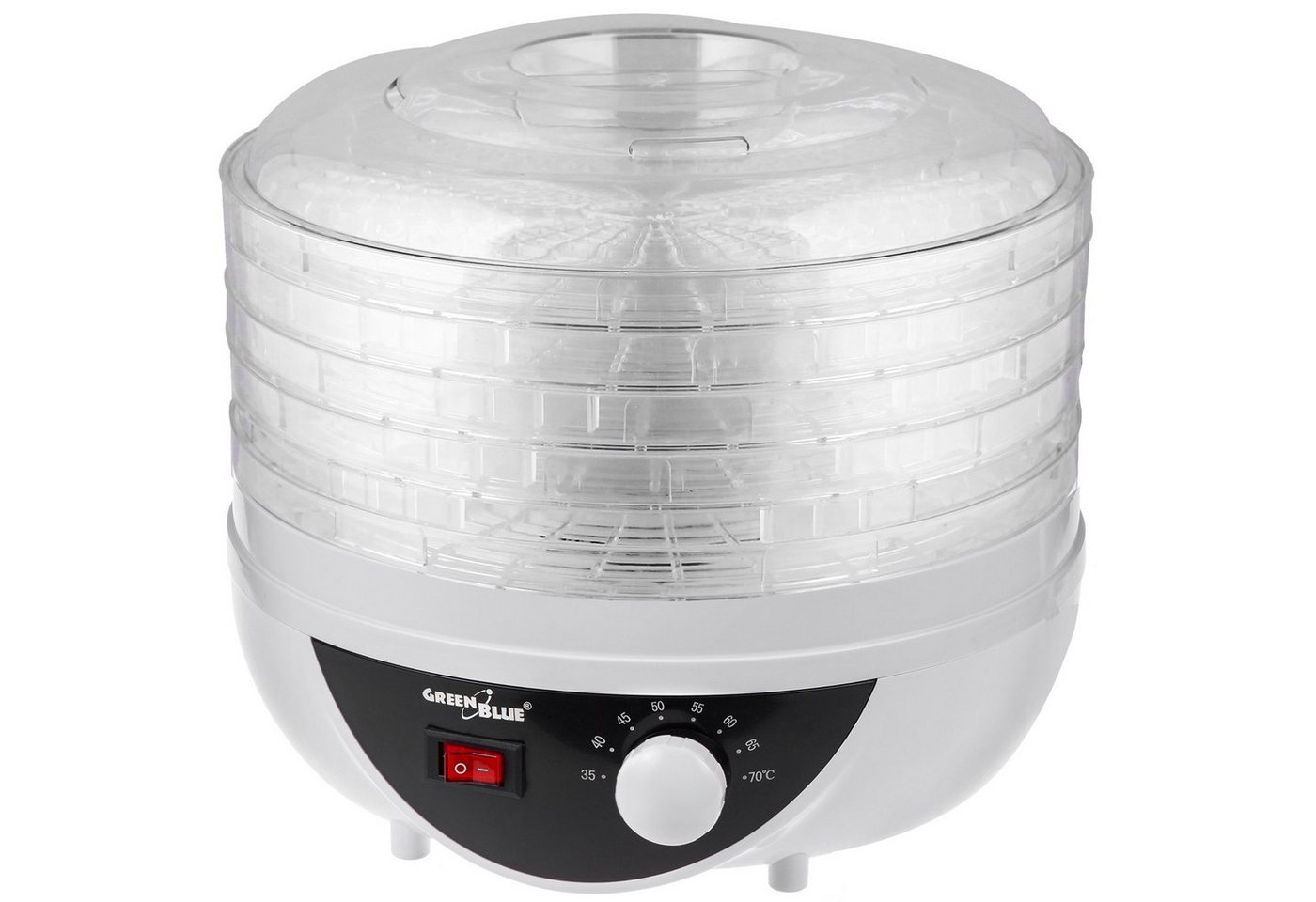 GreenBlue Dörrautomat GB195 Pilz-, Gemüse- und Obsttrockner mit 5 Sieben 250,00 W, mit Temperaturregelung 35–70°C, leiser Lebensmittel-Dörrautomat Bild 3