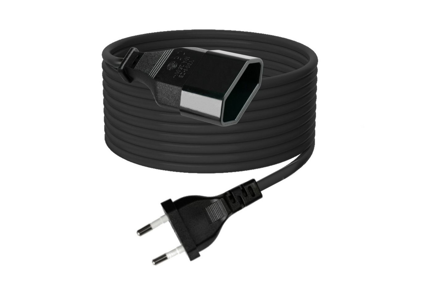 TronicXL 5m Euro Verlängerungskabel Verlängerung Stromkabel Kabel 5 Meter Verlängerungskabel, (500 cm), Mit Zugentlastung Bild 2