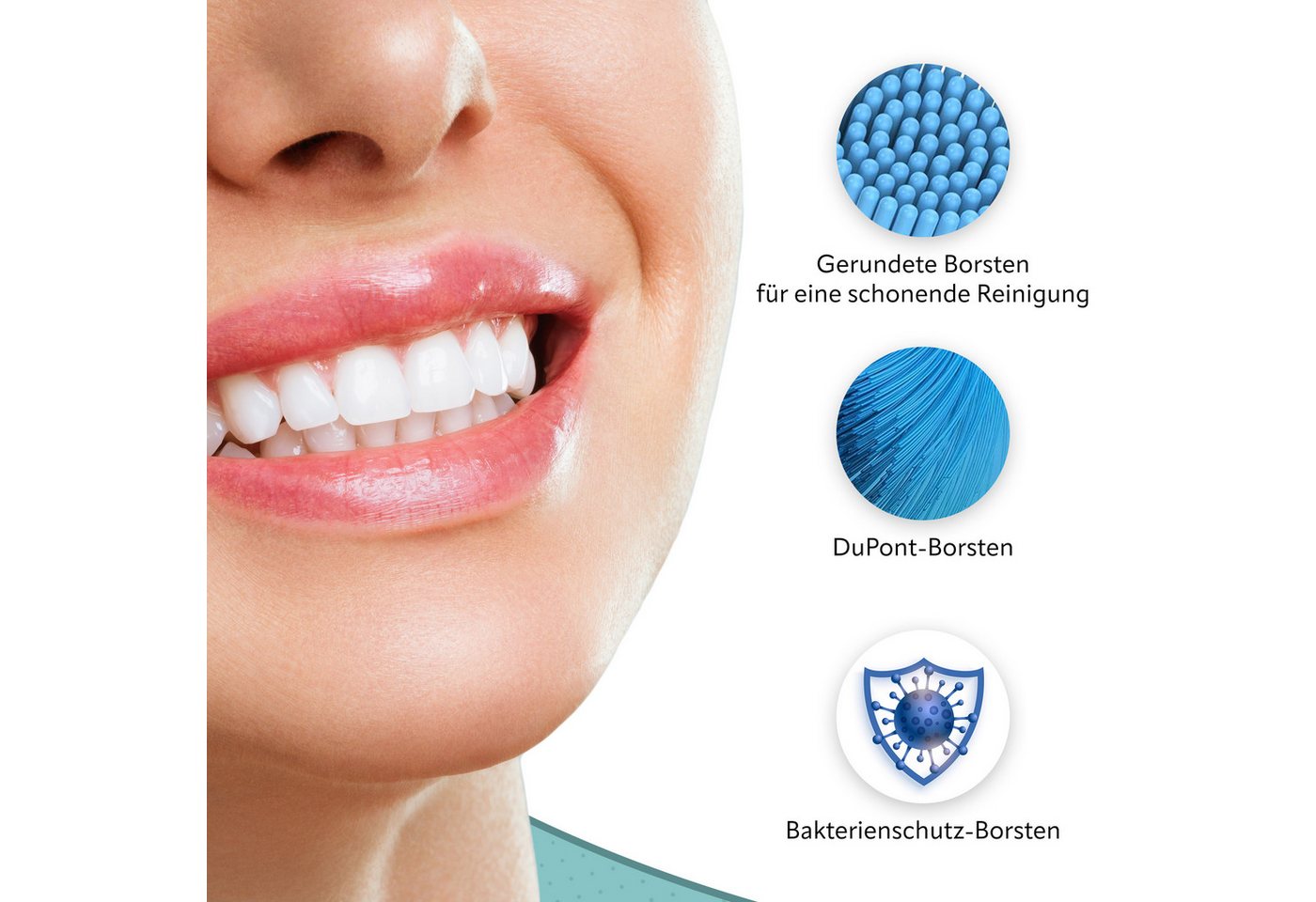 Wunder Zahnstocher Mundpflegecenter Aufsteckbürsten für Oral B 8er Pack - Zahnbürstenaufsätze für Oral B, 8x Ersatzzahnbürstenköpfe, Aufsteckbürsten kompatibel mit Oral B, Rotierender Impuls-Bürstenkopf Bild 2