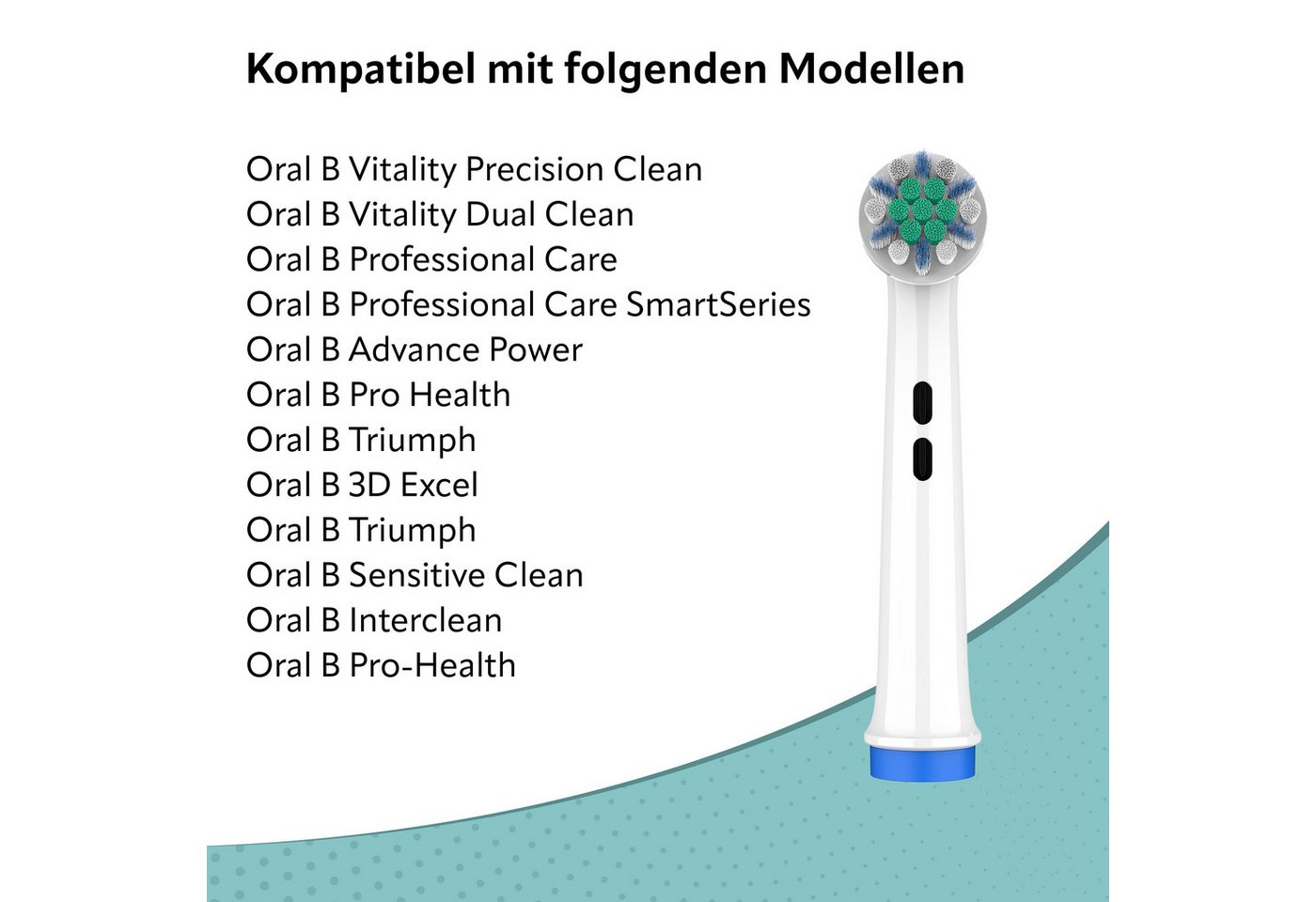 Wunder Zahnstocher Mundpflegecenter Aufsteckbürsten für Oral B 8er Pack - Zahnbürstenaufsätze für Oral B, 8x Ersatzzahnbürstenköpfe, Aufsteckbürsten kompatibel mit Oral B, Rotierender Impuls-Bürstenkopf Bild 3