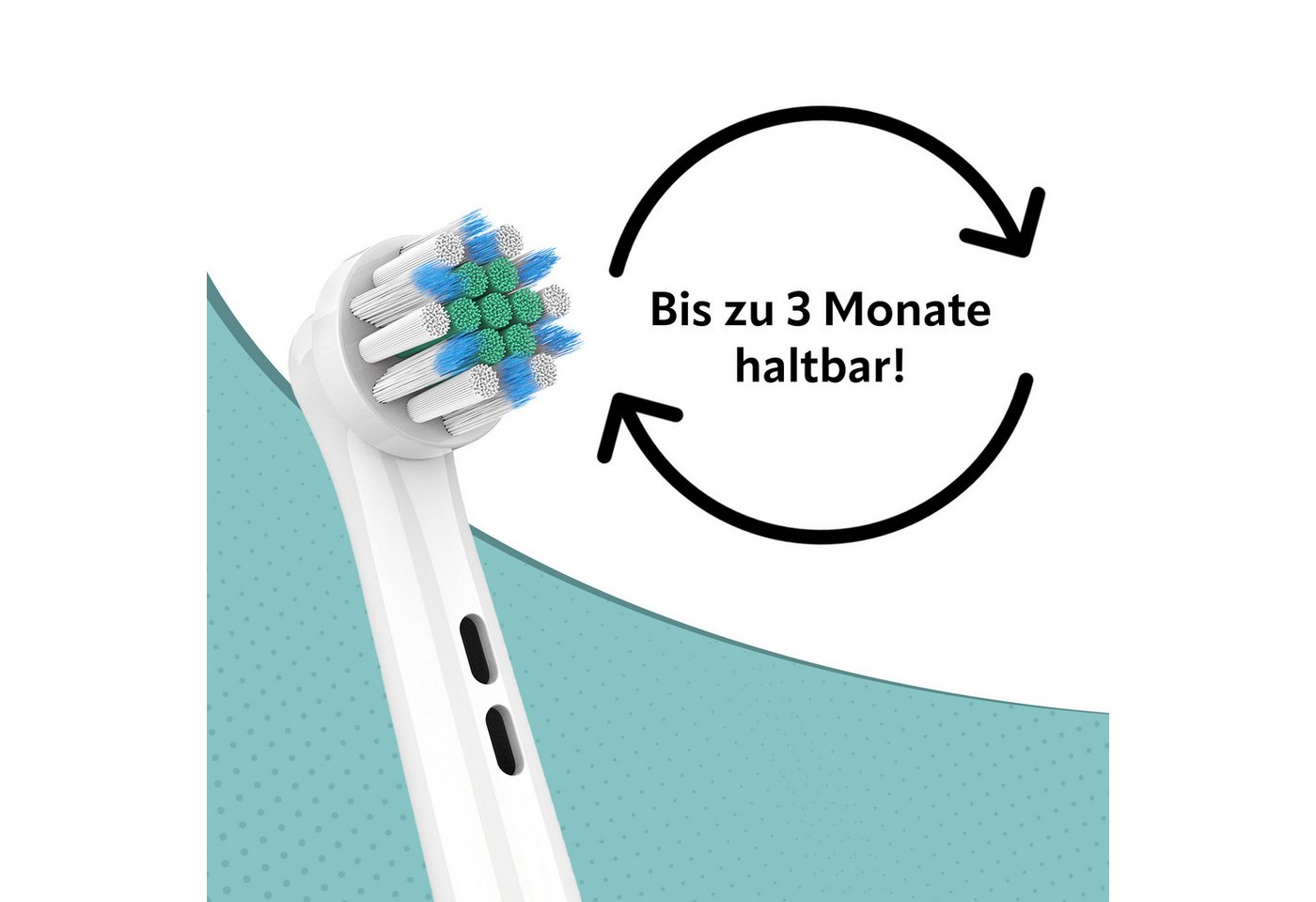 Wunder Zahnstocher Mundpflegecenter Aufsteckbürsten für Oral B 8er Pack - Zahnbürstenaufsätze für Oral B, 8x Ersatzzahnbürstenköpfe, Aufsteckbürsten kompatibel mit Oral B, Rotierender Impuls-Bürstenkopf Bild 4