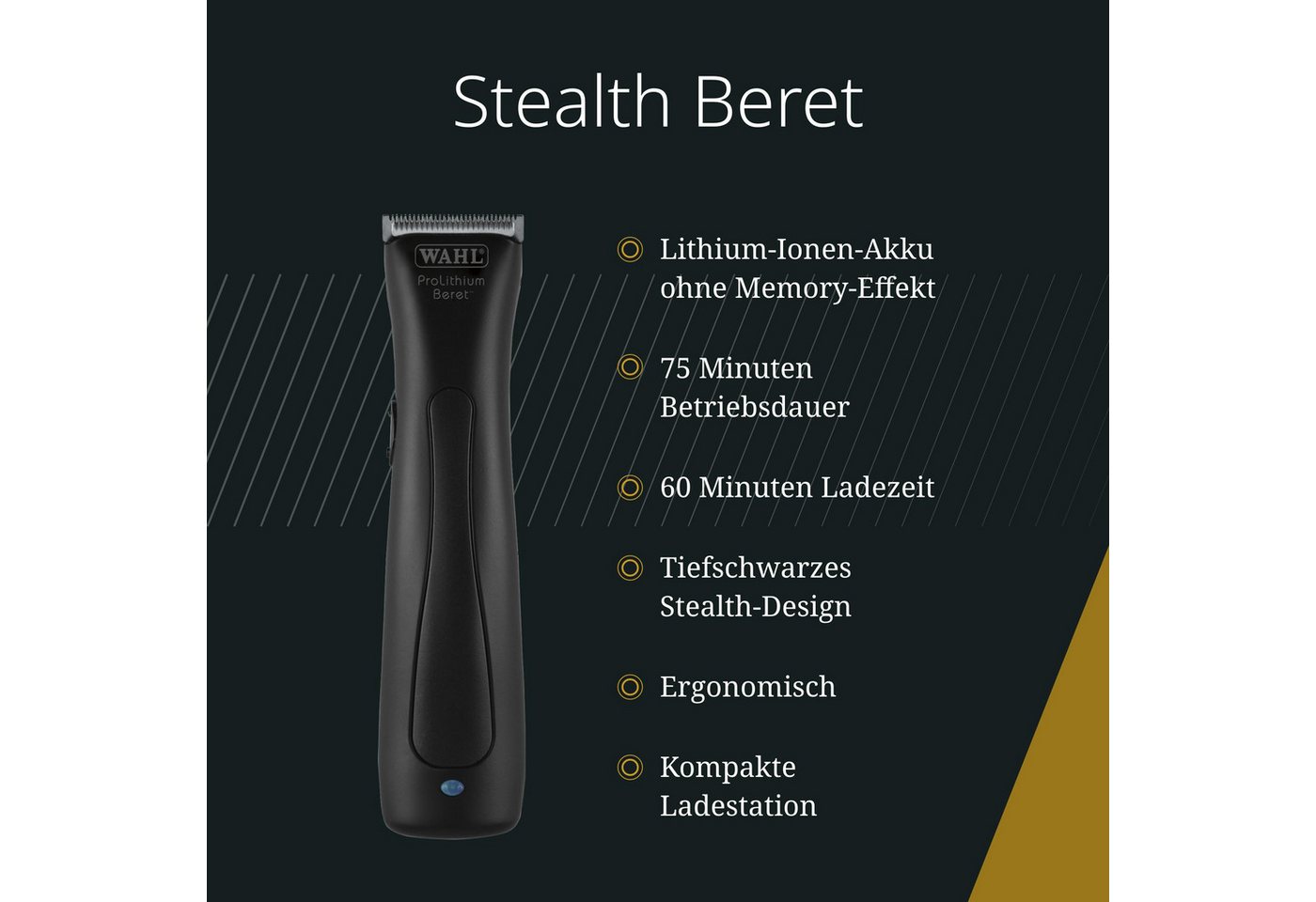 WAHL GmbH Haarschneider Wahl Stealth Beret - Netz-/Kabelloser Konturen-Haarschneider. Bild 2