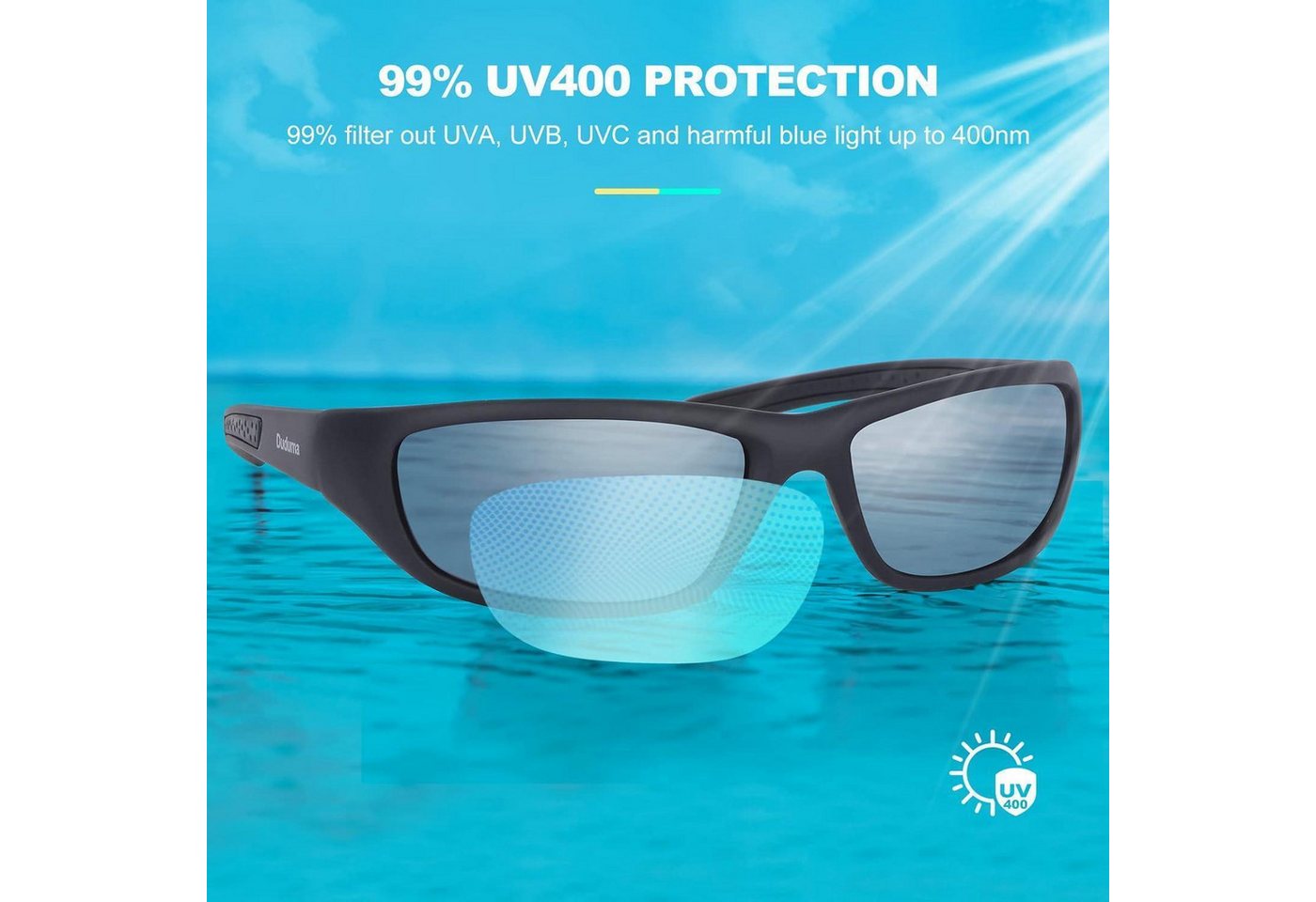 LuxusKollektion Fahrradbrille Sonnenbrille Polarisiert Schwarze Matte Rahmen mit Schwarze Linse Bild 2
