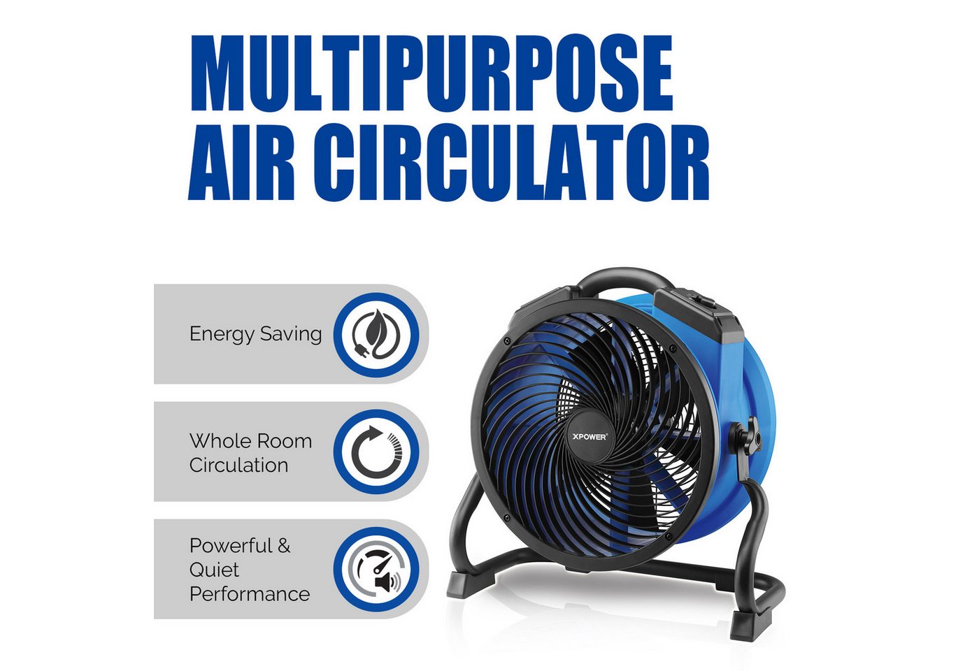 XPOWER Tischventilator 14" Hochleistungs-Industrie-Luftumlenker Timer Bodenventilator FC-300, 100W, 1600CFM, 3H Timer & 4 Geschwindigkeiten, 47.2x48.8x23.9cm Bild 3