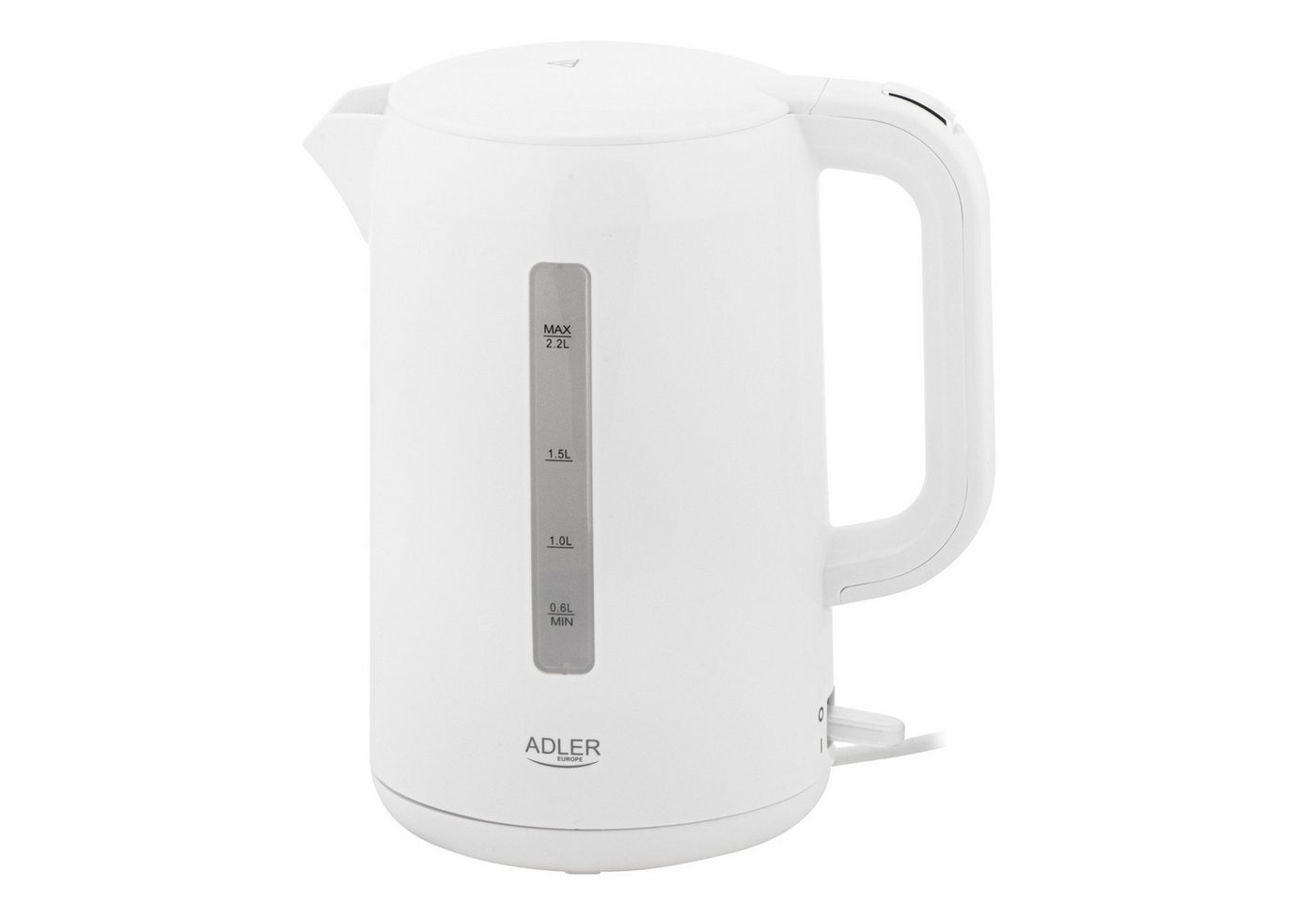 Adler Wasserkocher AD 1368 Wasserkocher 2,2 L, 2200 W, 360° drehbar - Weiß, 2,2 l, 2200 W Bild 5