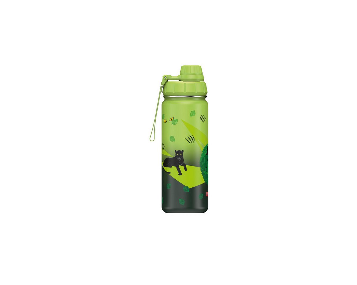 Step by Step Trinkflasche Edelstahl Trinkflasche Black Cat 0,5 l, Kinder-Flasche, nicht Spülmaschinengeeignet, 500 ml