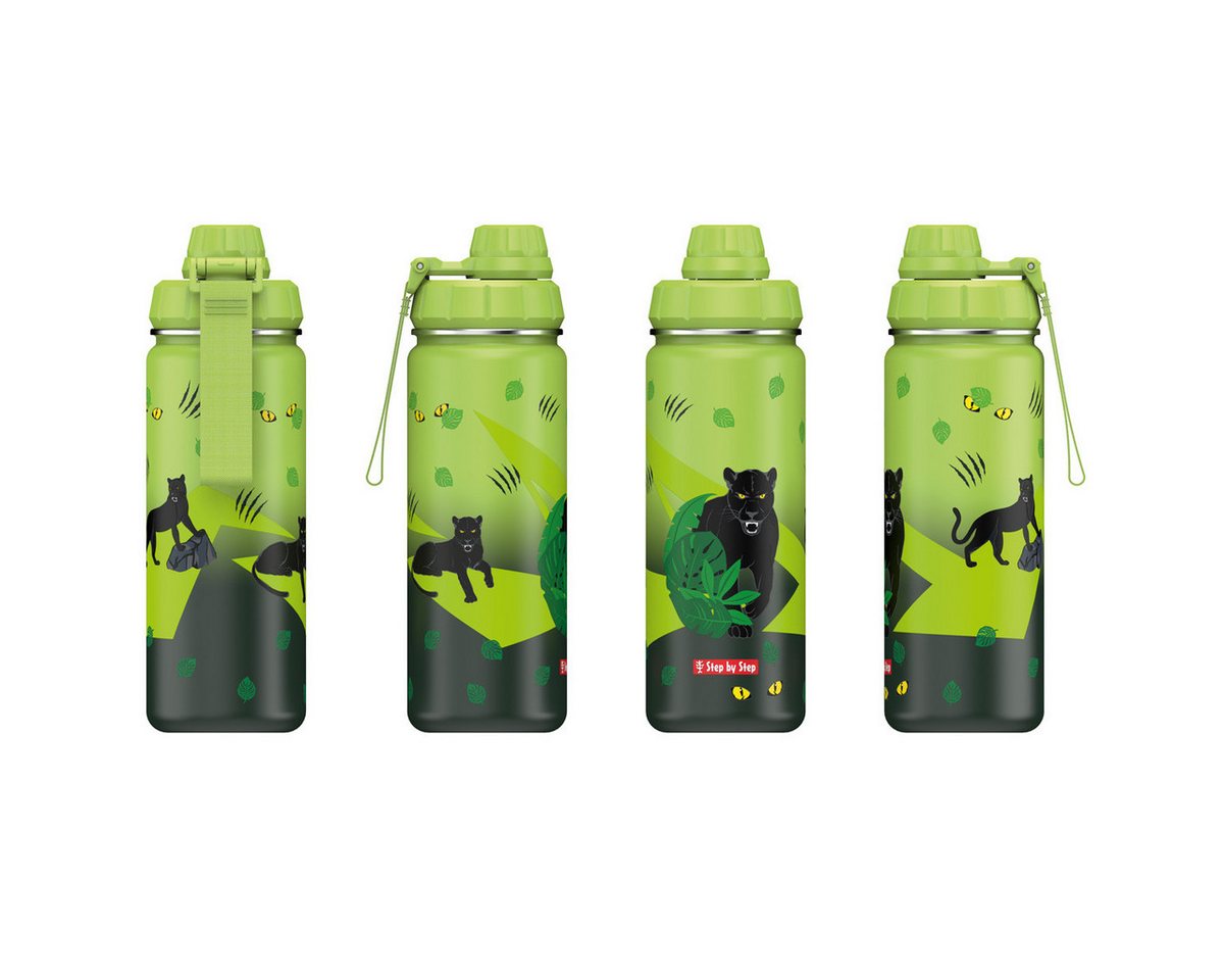 Step by Step Trinkflasche Edelstahl Trinkflasche Black Cat 0,5 l, Kinder-Flasche, nicht Spülmaschinengeeignet, 500 ml Bild 2