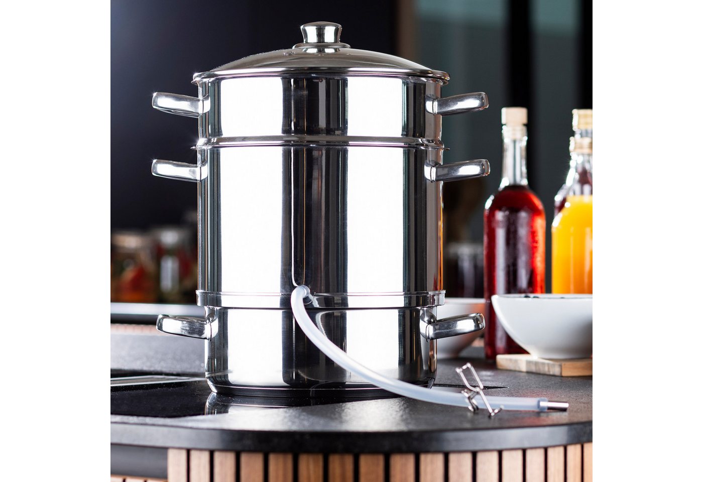 mucHome Entsafter Dampfentsafter 6L Edelstahl für alle Herdarten inkl. Induktion Ø 22cm Bild 3