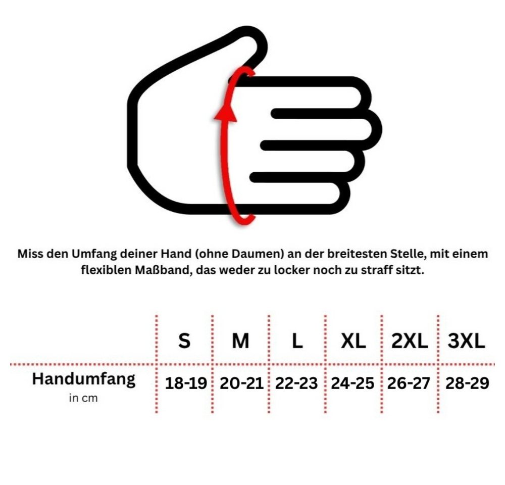 MDM Motorradhandschuhe Herren Motorrad Lederhandschuh mit Vollschutz & Komfortpolster (1 Paar Motorradhandschuhe) Echtes, besonders abriebfestes Rindsleder in cleanem Full-Black-Design Bild 3