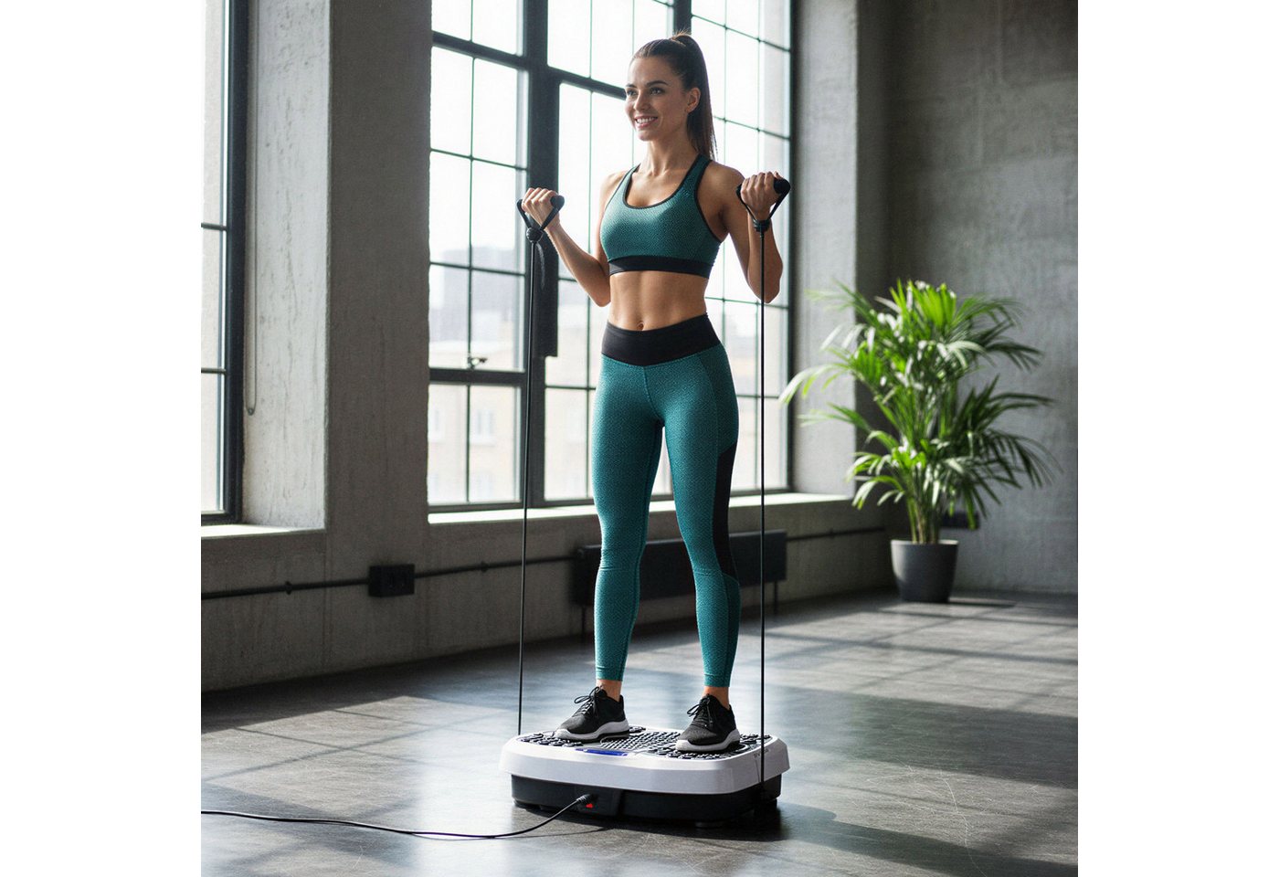 ONE FITNESS Vibrationsplatte Massageplatte Rüttelplatte Vibrationstrainer, 200 W, präzise Anpassung der Trainingsintensität