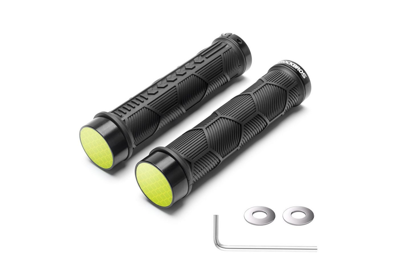ROCKBROS Fahrradlenkergriff Gummi Lenkergriffe Aluminium Lock-On Design (für 22,2mm Lenke), mit Reflektierend Bild 2