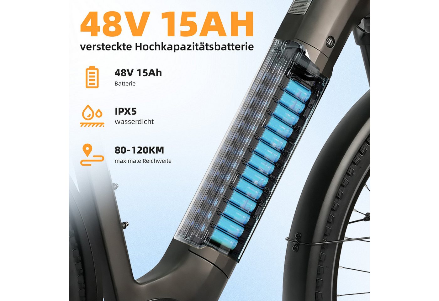 TTGO E-Bike Cityrad 28 Zoll, 70Nm Hinterradmotor, 120km, Z3, für Damen und Herren, 7 Gang SHIMANO, Kettenschaltung, Heckmotor, 720 Wh, 5 Stufen, LCD-Farbdisplay, Federsattelstütze, Elektrofahrrad, Pedelec Bild 2