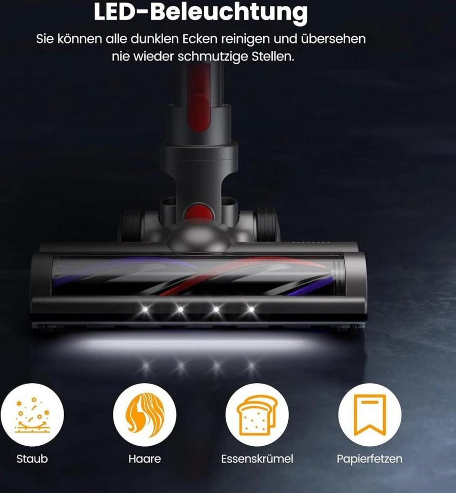 FELIXLEO Warmluftbürste Elektrobürste für Dyson V7 V8 V10 V11 V15 Direktantrieb 4 LEDs