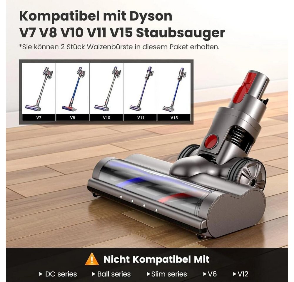 FELIXLEO Warmluftbürste Elektrobürste für Dyson V7 V8 V10 V11 V15 Direktantrieb 4 LEDs Bild 2