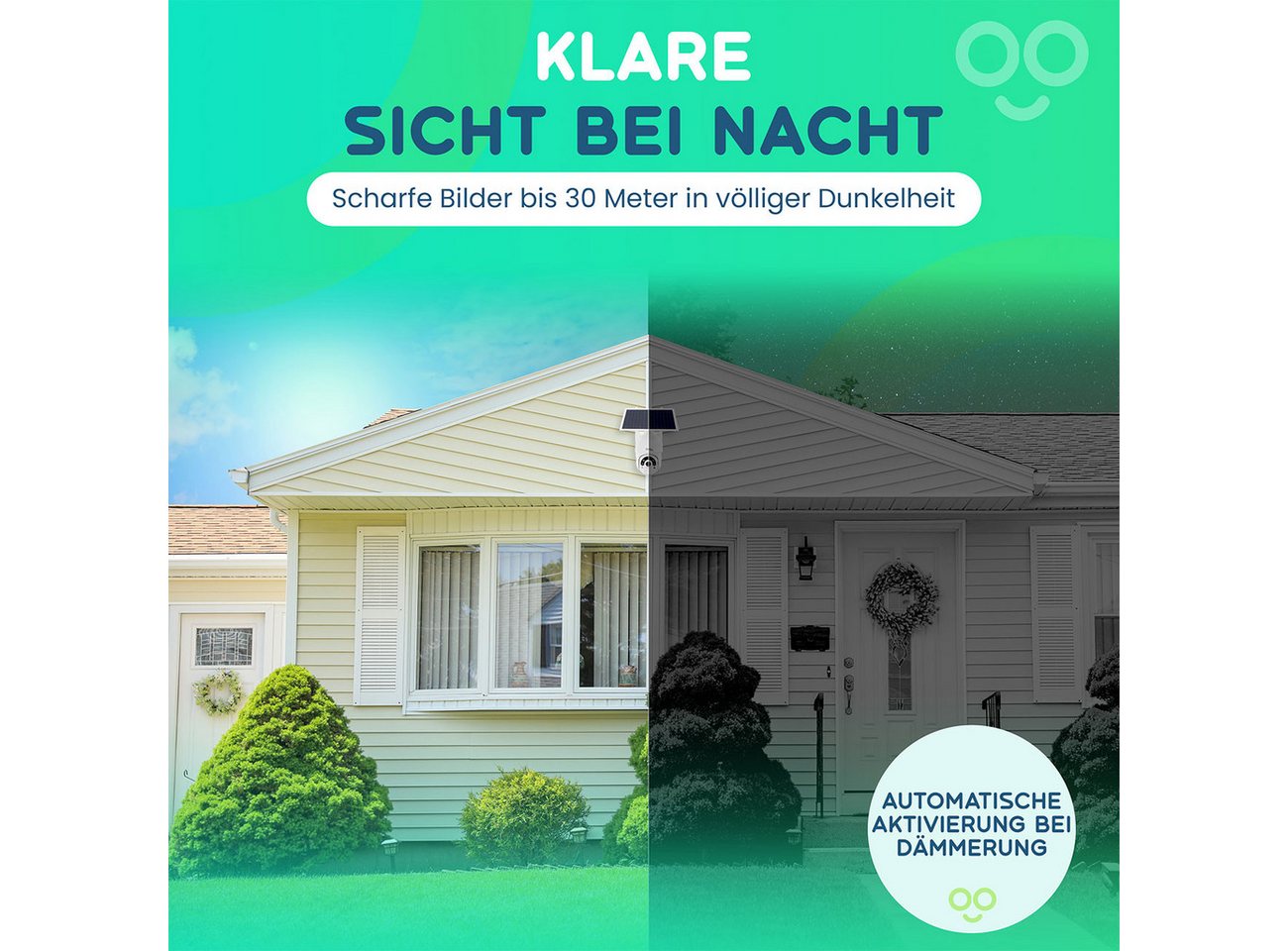 Casativo Überwachungskamera Überwachungskamera, solarbetrieben / kabellos, Pan-Tilt, FullHD (2-tlg., PIR Sensor, Nachtsicht, 2-Wege-Audio/ Video, IP66) Bild 4