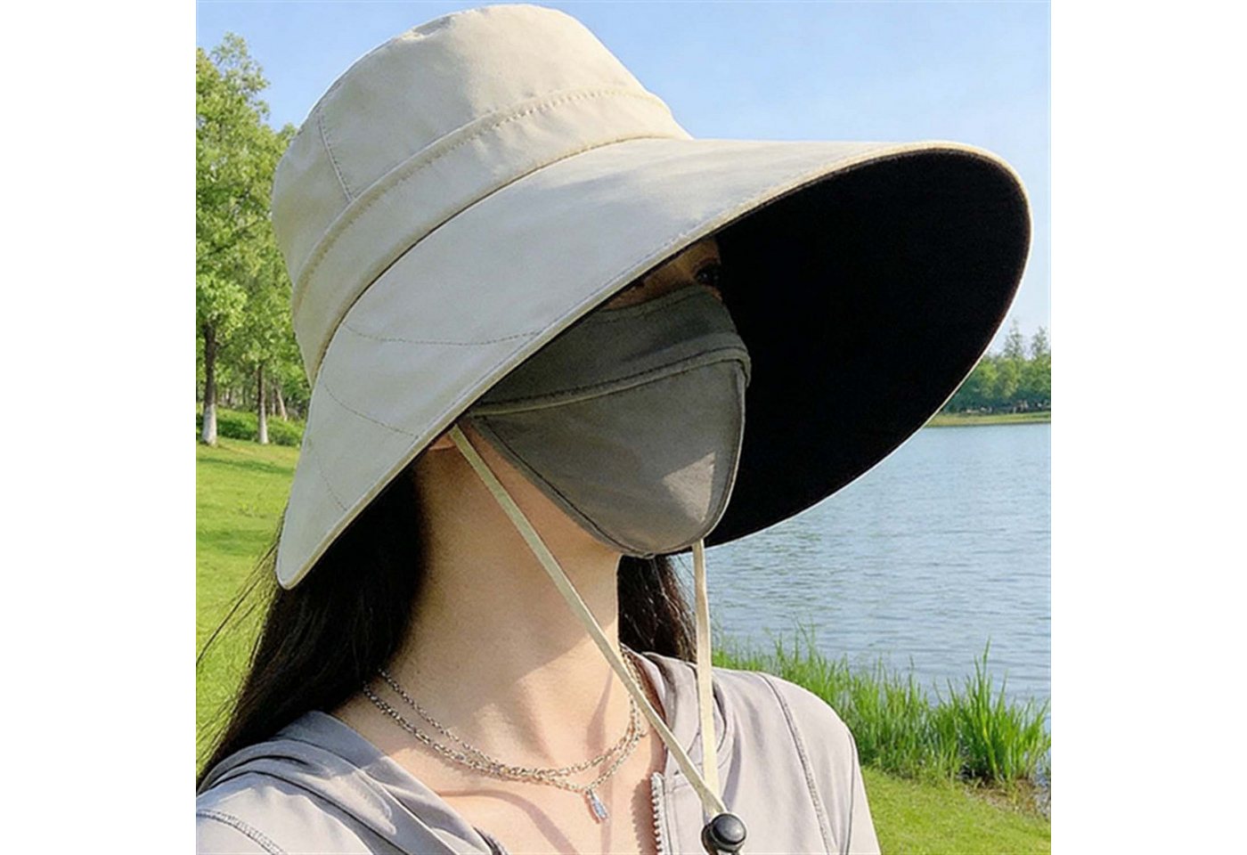 Bwecuy Fischerhut Damen Sonnenhut Ultrabrempe UPF 50+ wasserabweisend faltbar Bild 5