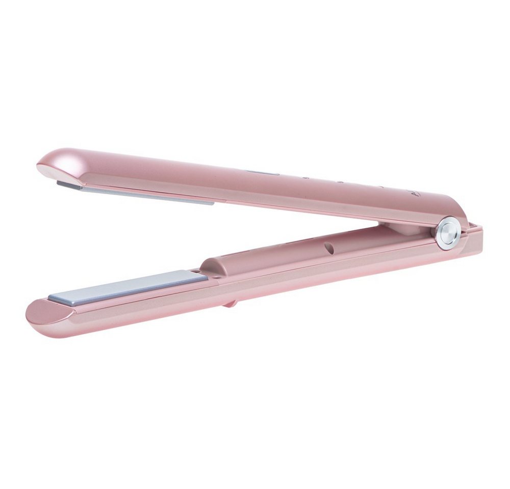 ADLER EUROPE Glätteisen Adler AD 2327p Akku Glätteisen kabellos, USB-C Reise-Haarglätter, Keramik, LED-Display, 3 Temperaturstufen, Aufbewahrungsbeutel, Rosa