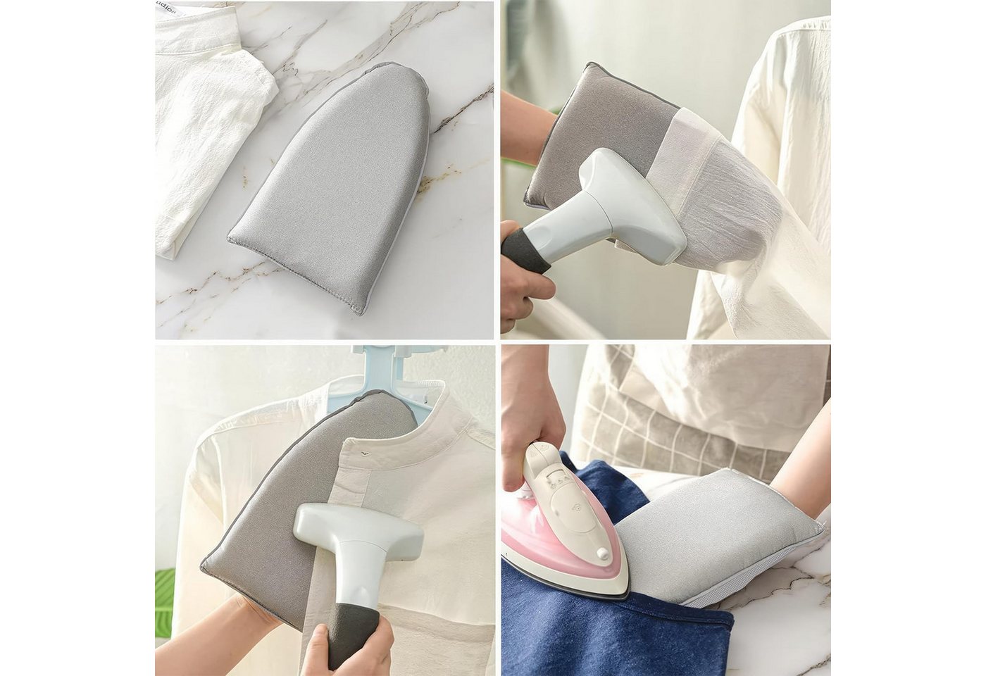ibettertec Hitzeschutzhandschuhe Garment Steamer Bügelhandschuhe, Dampf Handschuh mit Fingerschlaufe, (Wasserdichter Anti Dampfhandschuh, Bügelhilfe Handpad, Bügelhandschuh, Garment Steamer Zubehör) für Kleidung Hemden Reisehandschuh Bügelbrett