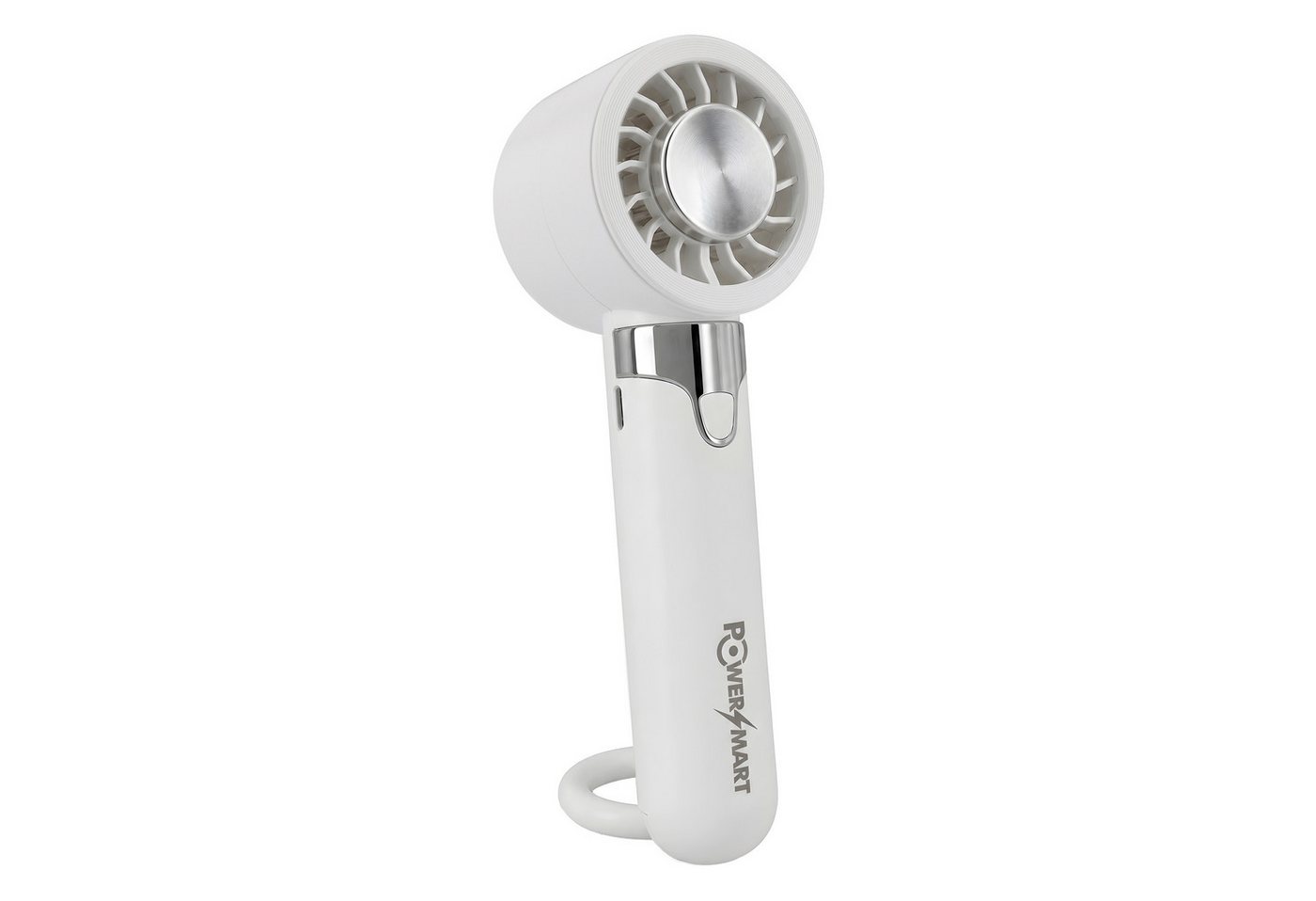 PowerSmart Handventilator mit Kühlfunktion, 5 Windstärken, Hand, Karabiner und Tischventilator, USB-C aufladbar, für Reisen, Strand, Büro und Outdoor Bild 2