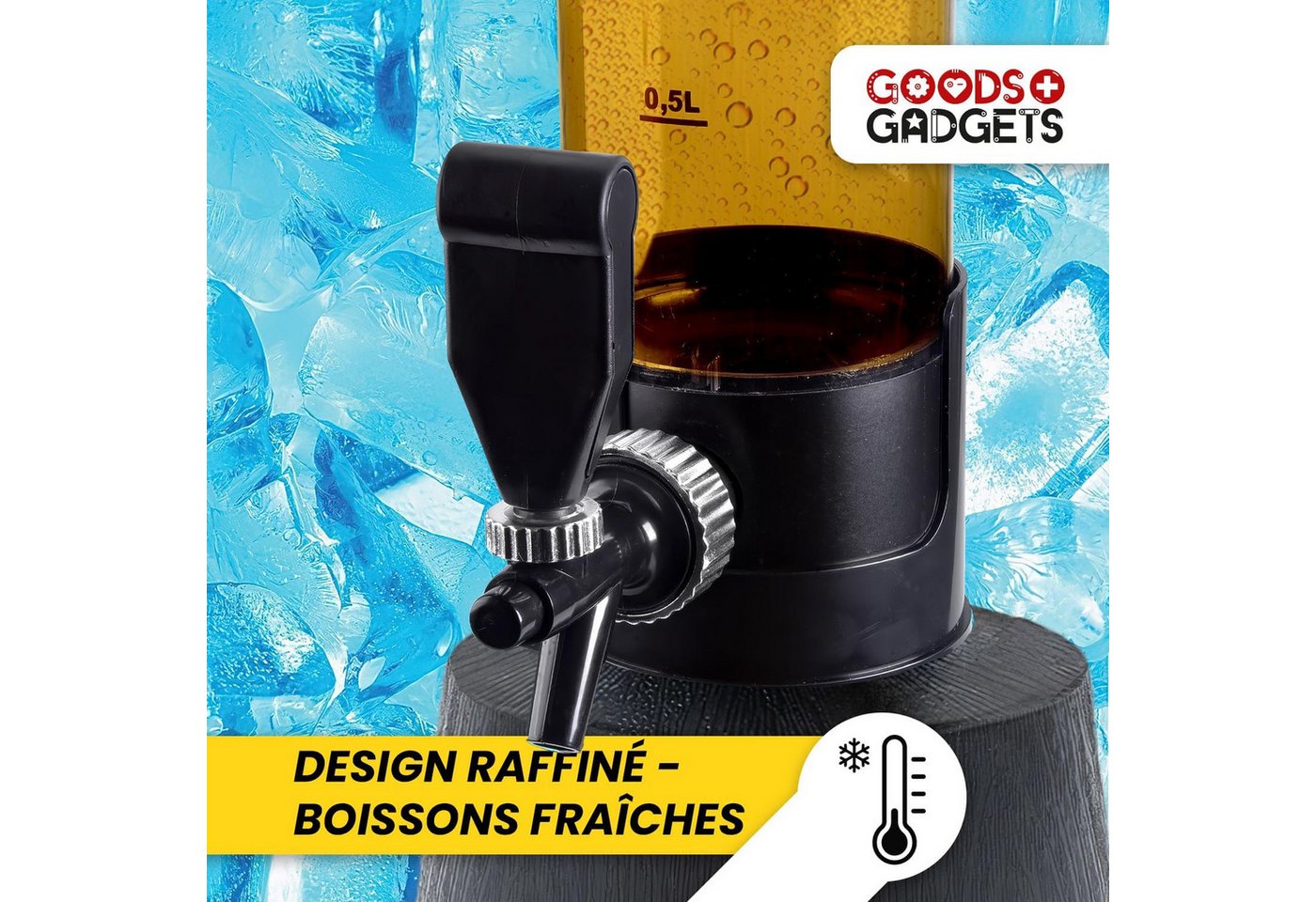 Goods+Gadgets Trinksystem Biersäule mit Zapfhahn Getränkespender Party Fass Bier Tower Bild 4