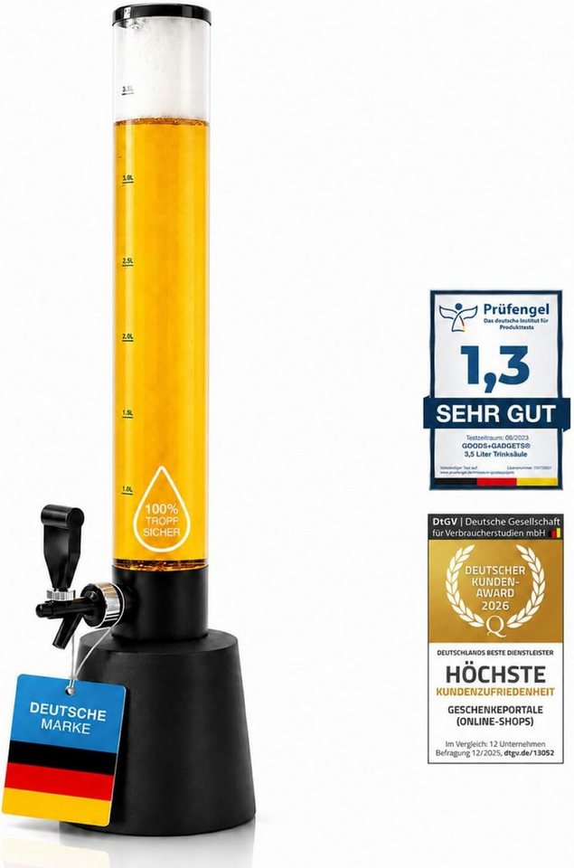 Goods+Gadgets Trinksystem Biersäule mit Zapfhahn Getränkespender Party Fass Bier Tower Bild 5