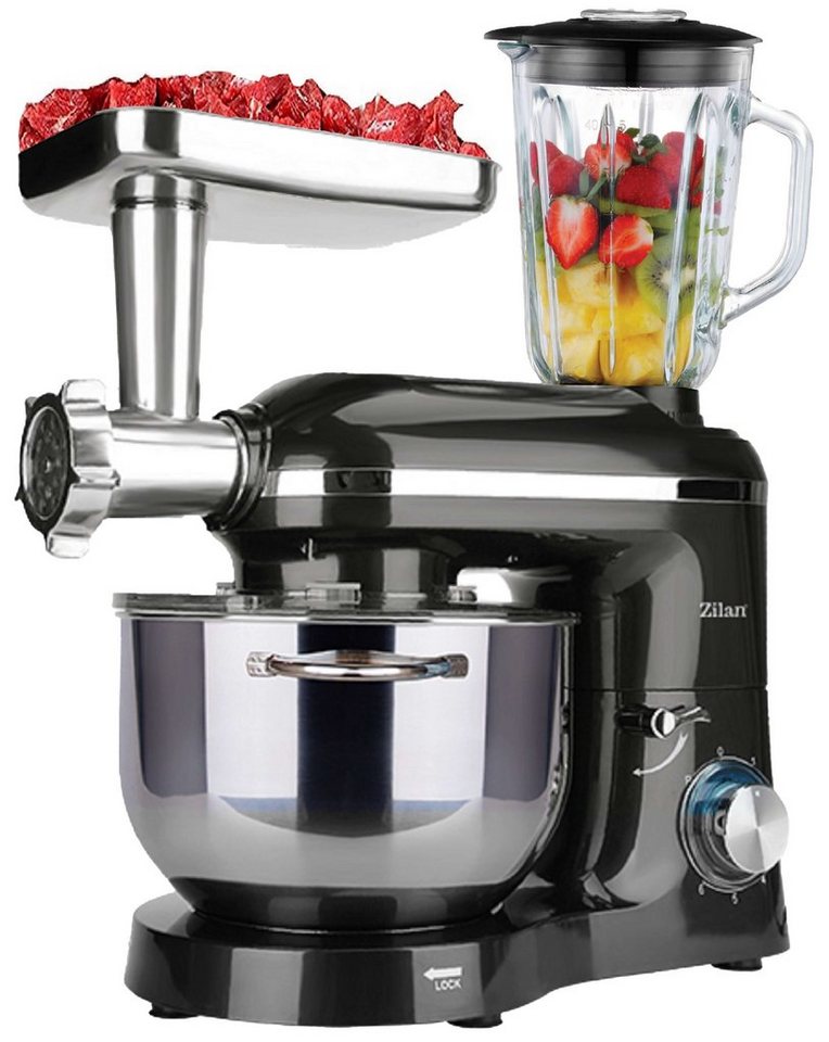 Zilan Küchenmaschine, 1400 W, 5,5 l Schüssel, 3 in 1 (Küchenmaschine+Standmixer+Fleischwolf) Bild 2