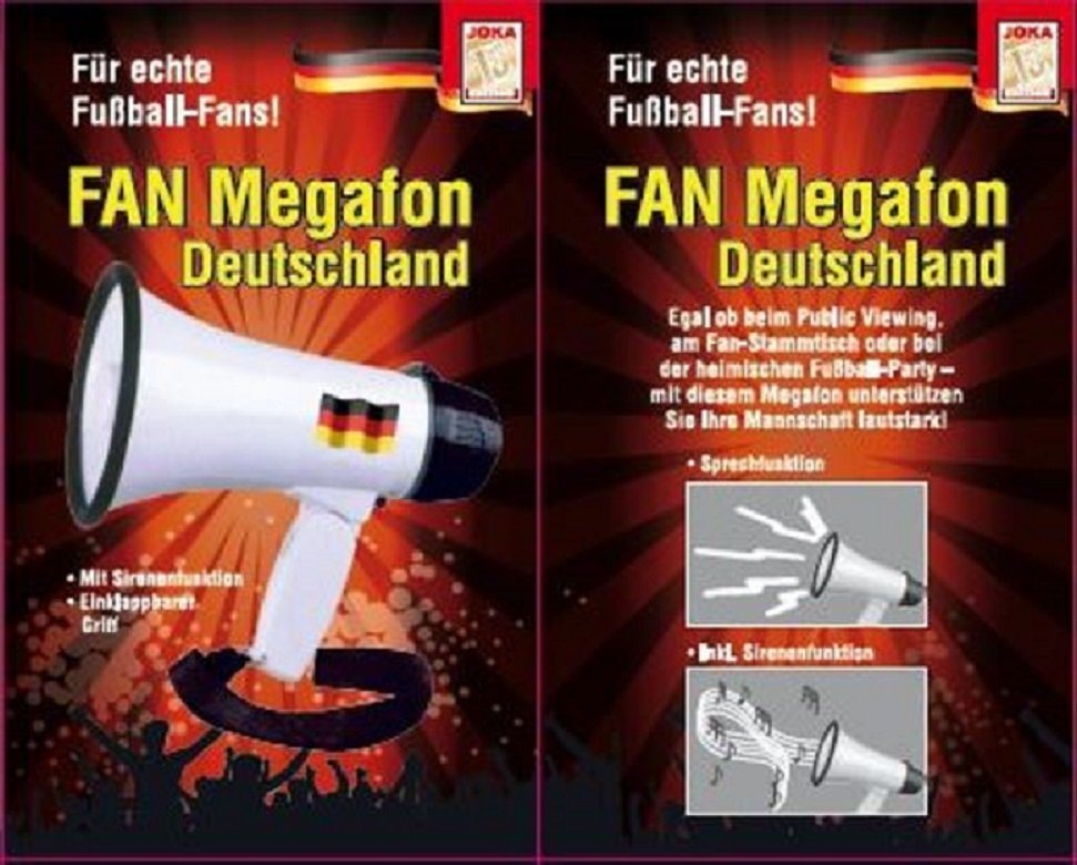 Luna24 simply great ideas... Megafon Fan-Megafon / Sirene im Deutschland-Design, bis 100 Mtr. Reichweite! Bild 2