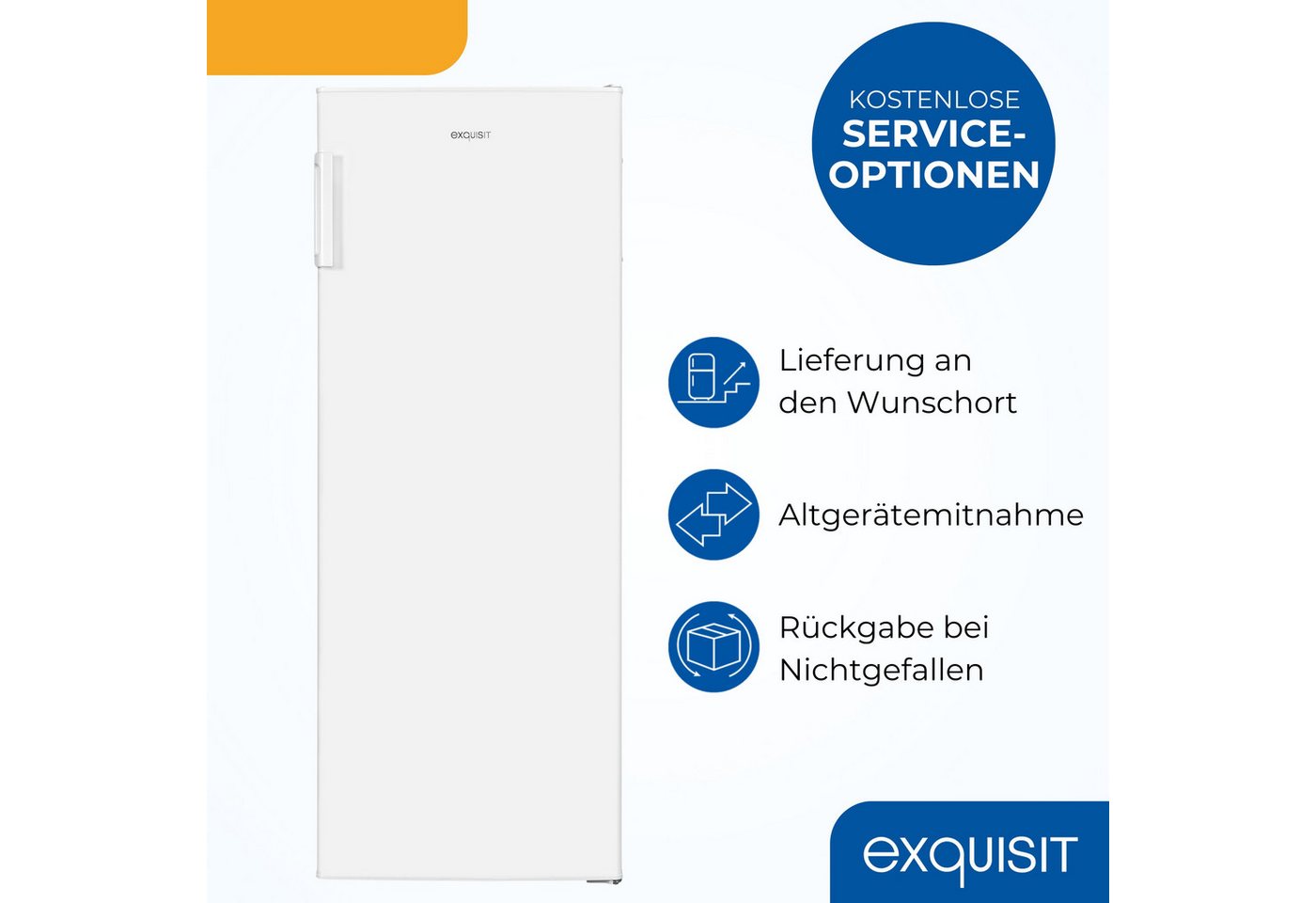 exquisit Gefrierschrank GS5230-H-040E, 142.6 cm hoch, 54.4 cm breit, 4*-Gefrierfach, Türanschlag wechselbar, Höhenverstellbare Füße Bild 4