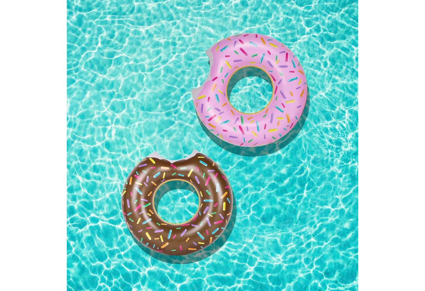 Haushalt International Schwimmring Schwimmring - Design Donut Maße aufgeblasen: 90 x 90 x 22cm (1-tlg)