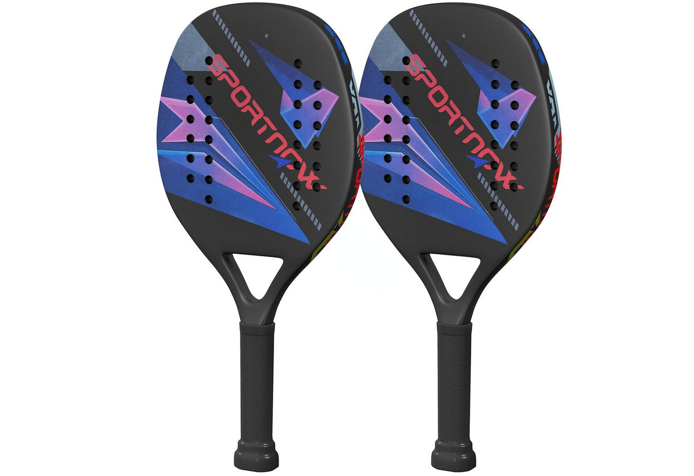 SPORTNOW Tennisschläger Beach-Tennis-Schläger, (mit EVA-Memory-Foam-Kern, 2-tlg., Umhängetasche und rutschfestem Griff), Schwarz Bild 3
