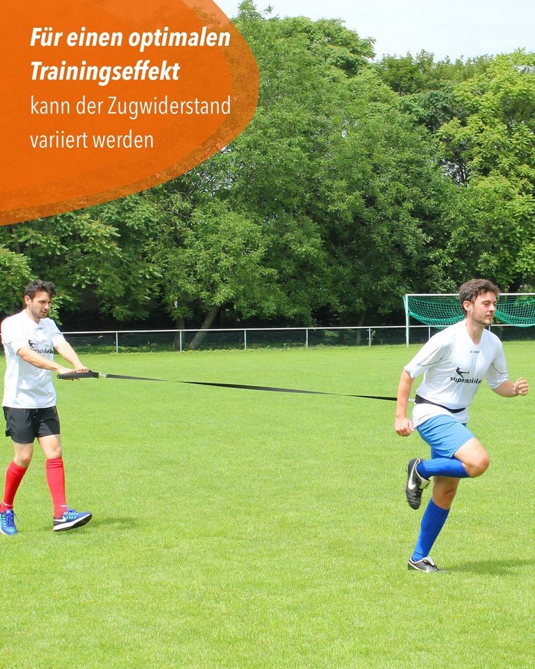 SPORTIKEL24 Spanngurt Sprintgurt für Fitness- und Schnellkrafttraining mit Bauchgurt