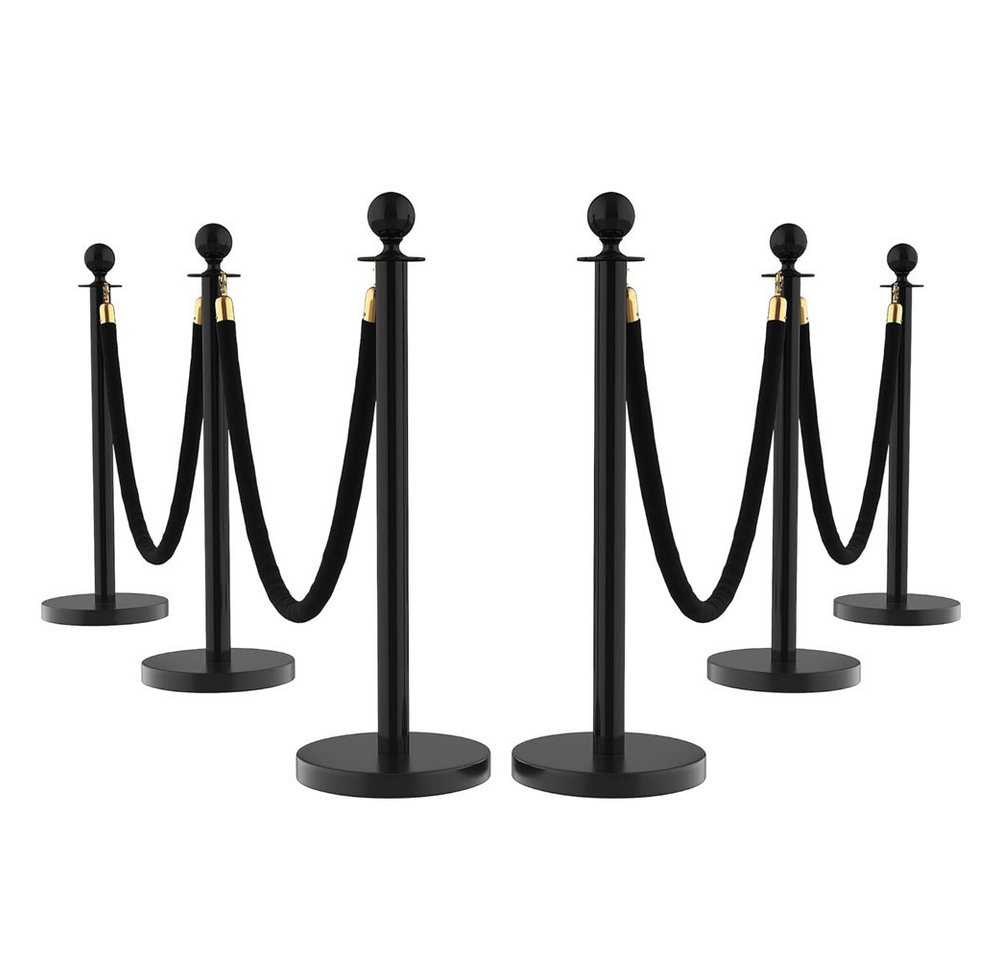 GarveeMore Absperrpfosten Stanchions und Samtseile Schwarze Stanchions Rückzugsgürtel Bild 2