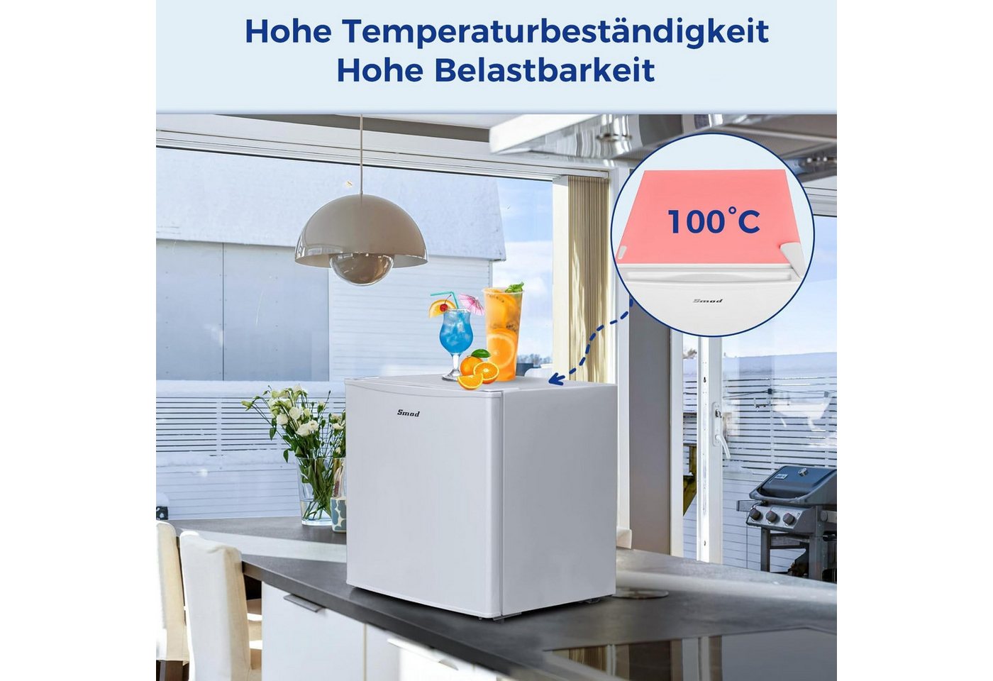 Smad Table Top Kühlschrank DSF-48D6E, 51 cm hoch, 45 cm breit, 6-stufigem Thermostat Kühlfach, 39 dB, für Schlafzimmer/Büro Bild 4