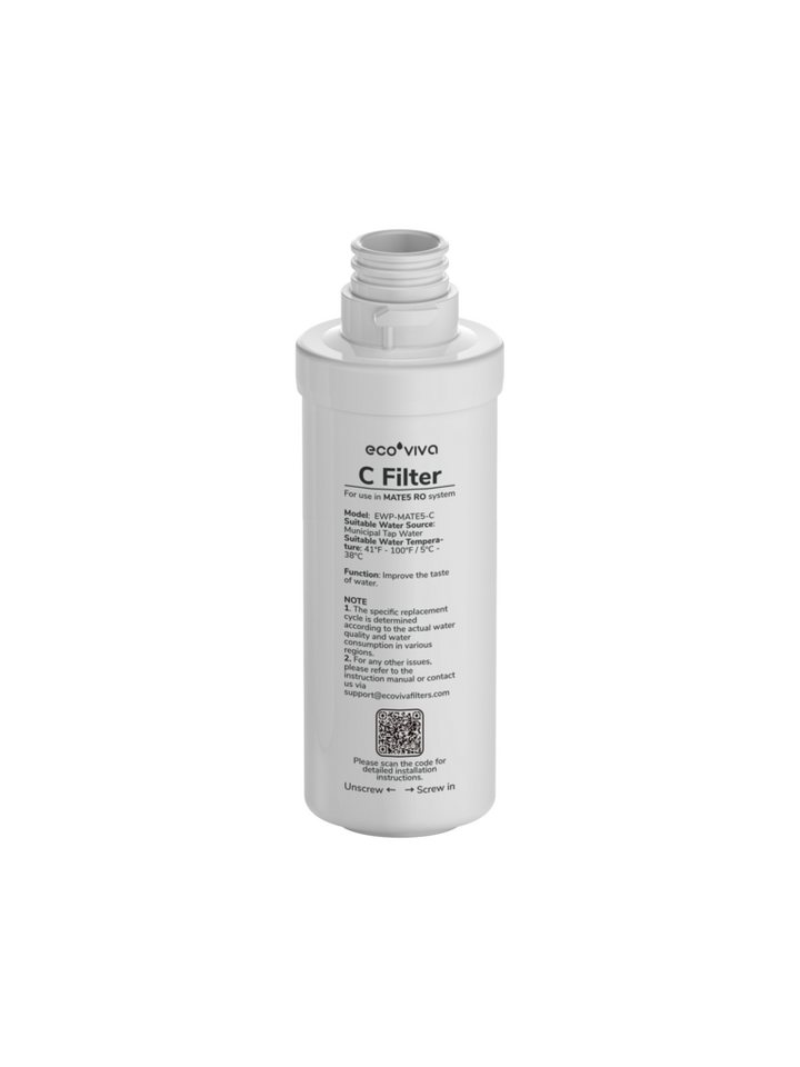 Ecoviva Wasserfilter MATE5 C-Filter Ersatzfilter, Zubehör für MATE5 Auftisch UV Umkehrosmoseanlage