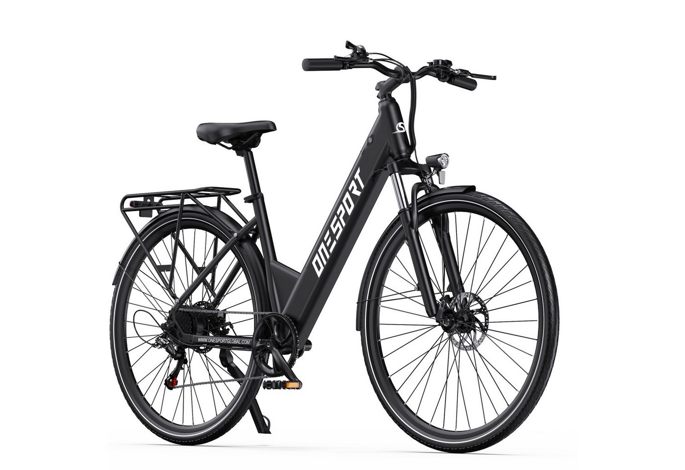 Onesport E-Bike Cityrad 28Zoll City-E-Bikes Elektrofahrrad für herren u.damen 468Wh E-Fahrrad, Kettenschaltung, Heckmotor, 468 Wh, Pedelec mit Scheibenbremsen, hydraulischer Federgabel & 28" Reifen Bild 5