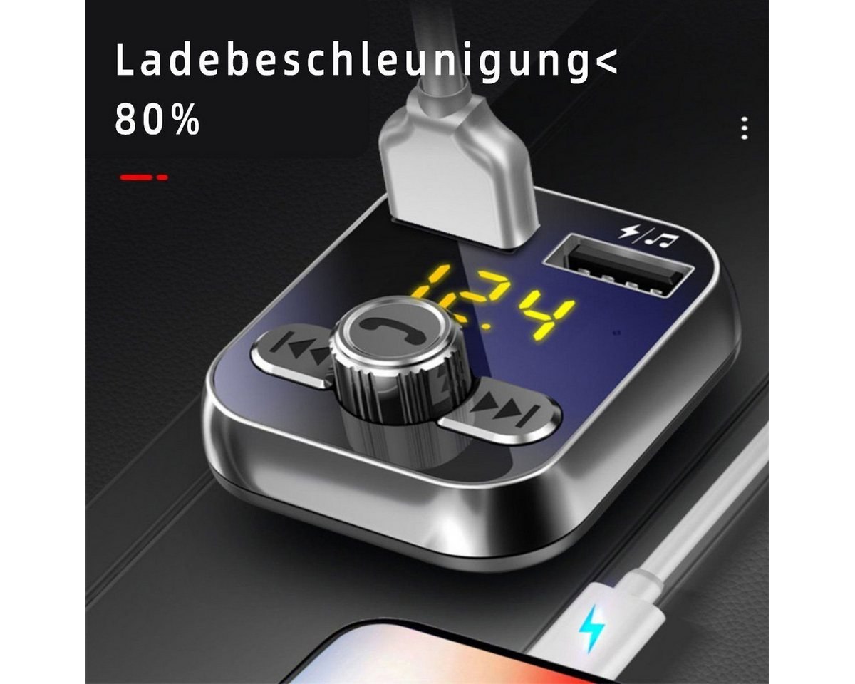 AURIVION Zigarettenanzünder-Verteiler Bluetooth 5.0 Zigarettenanzünder Adapter für Musik & Anrufe (Set, 1-St., KFZ Bluetooth Adapter für Freisprechen und Musikwiedergabe), Zigarettenanzünder Verteiler mit Audio Sender fürs Auto Bild 3