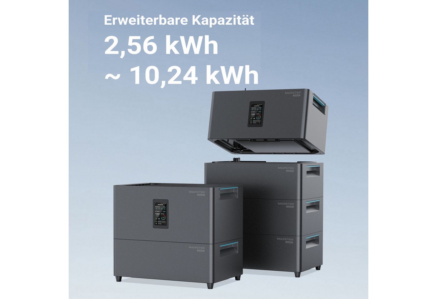 Marstek JUPITER C+ Erweiterungsbatterie – 2,56 kWh Speicher, Plug & Play Stromspeicher Marstek JC+ Erweiterungsbatterie 50000 mAh, 2,56 kWh LiFePO₄ Erweiterungsmodul, stapelbar, >6000 Zyklen, IP65. Bild 4