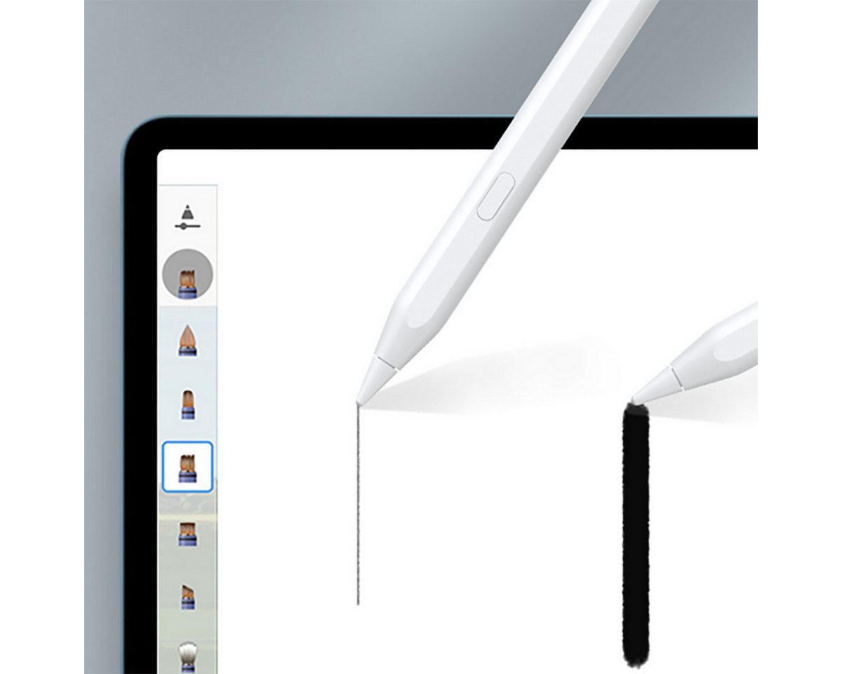 Metapen Eingabestift A12 (Eingabestift-Set, Eingabestift inkl. USB-C Kabel, 2 Ersatzspitzen, Anschlussabdeckung) Präziser iPad Stift mit Neigungs und Handballenerkennung Bild 5