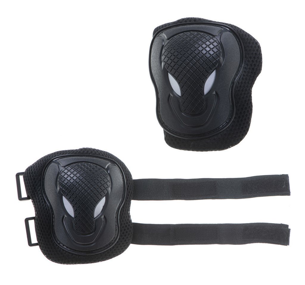 Ikonka Protektoren-Set Protektorenset Knie Ellenbogen Handgelenk Skates Bike Scooter Schwarz (Schutzset für Skate Bike Scooter Roller Inlineskates 6-teilig, 6-teiliges Schutzset Knie Ellenbogen Handgelenk Skates Bike Scooter), Ergonomisch gepolstert, atmungsaktiv, verstellbar