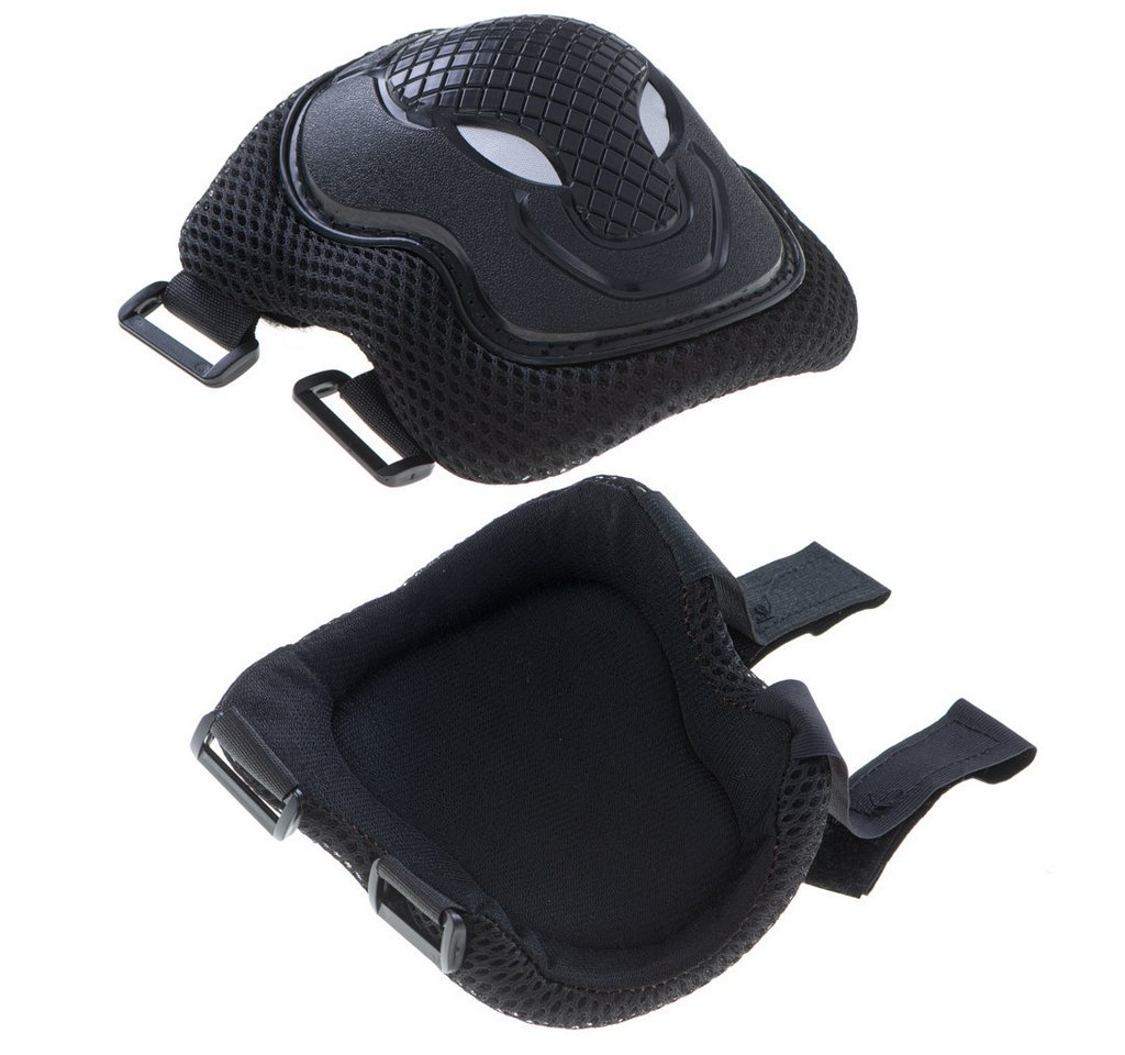 Ikonka Protektoren-Set Protektorenset Knie Ellenbogen Handgelenk Skates Bike Scooter Schwarz (Schutzset für Skate Bike Scooter Roller Inlineskates 6-teilig, 6-teiliges Schutzset Knie Ellenbogen Handgelenk Skates Bike Scooter), Ergonomisch gepolstert, atmungsaktiv, verstellbar Bild 4