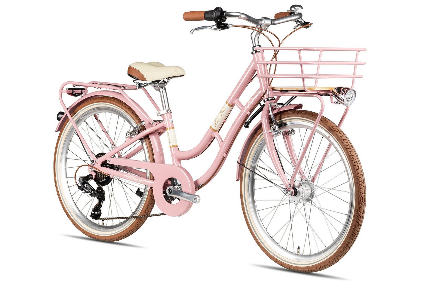 Maxim Kinderfahrrad Maxim La Vita 7 24, 7 Gang Shimano Tourney 7 Schaltwerk, Kettenschaltung, Straßenausstattung violett/rosa